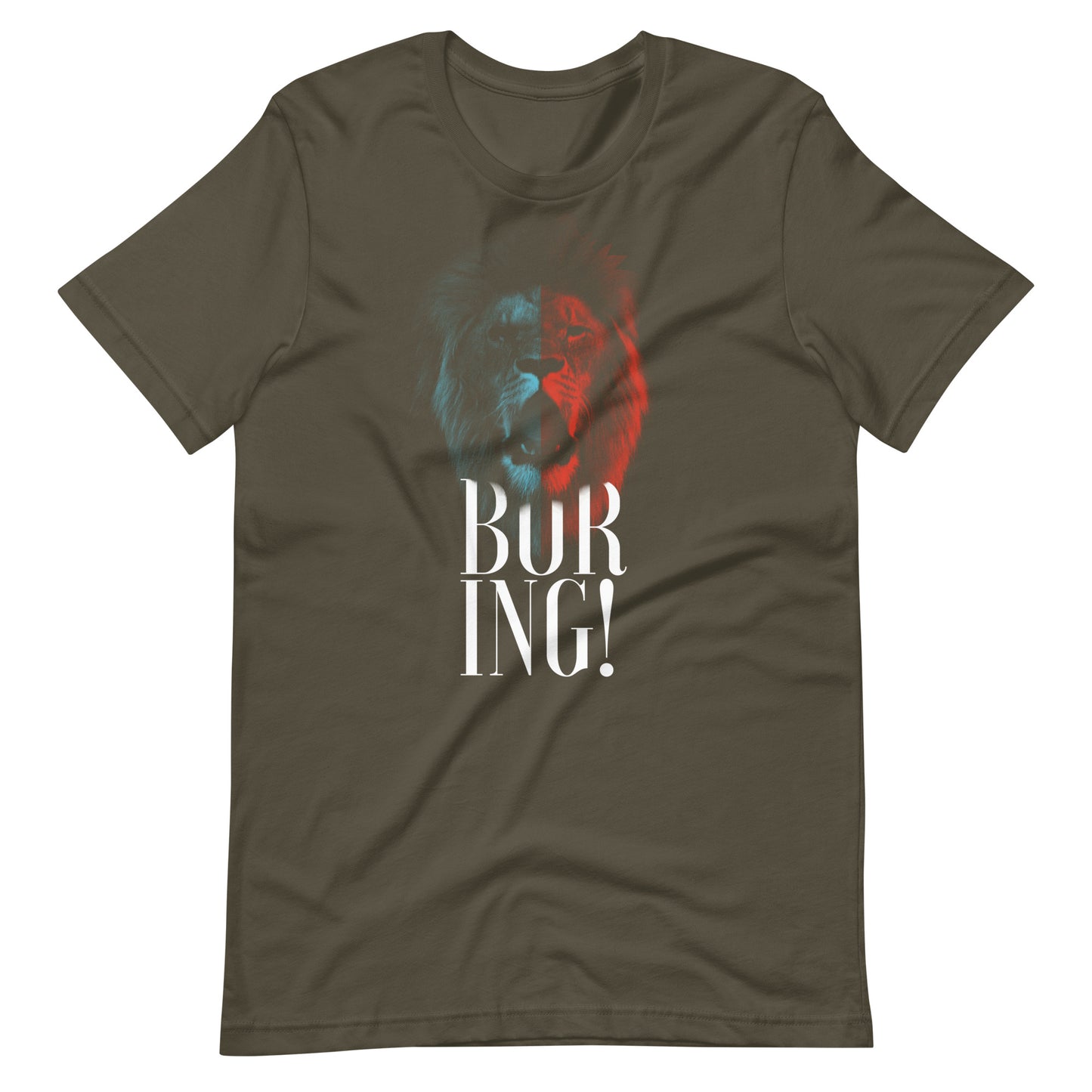 Printagon - Boring Tiger - Unisex T-shirt - Army / S