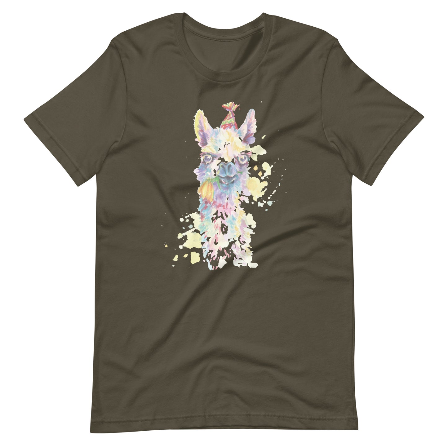 Printagon - Cute Dog In A Party - Unisex T-shirt - Army / S