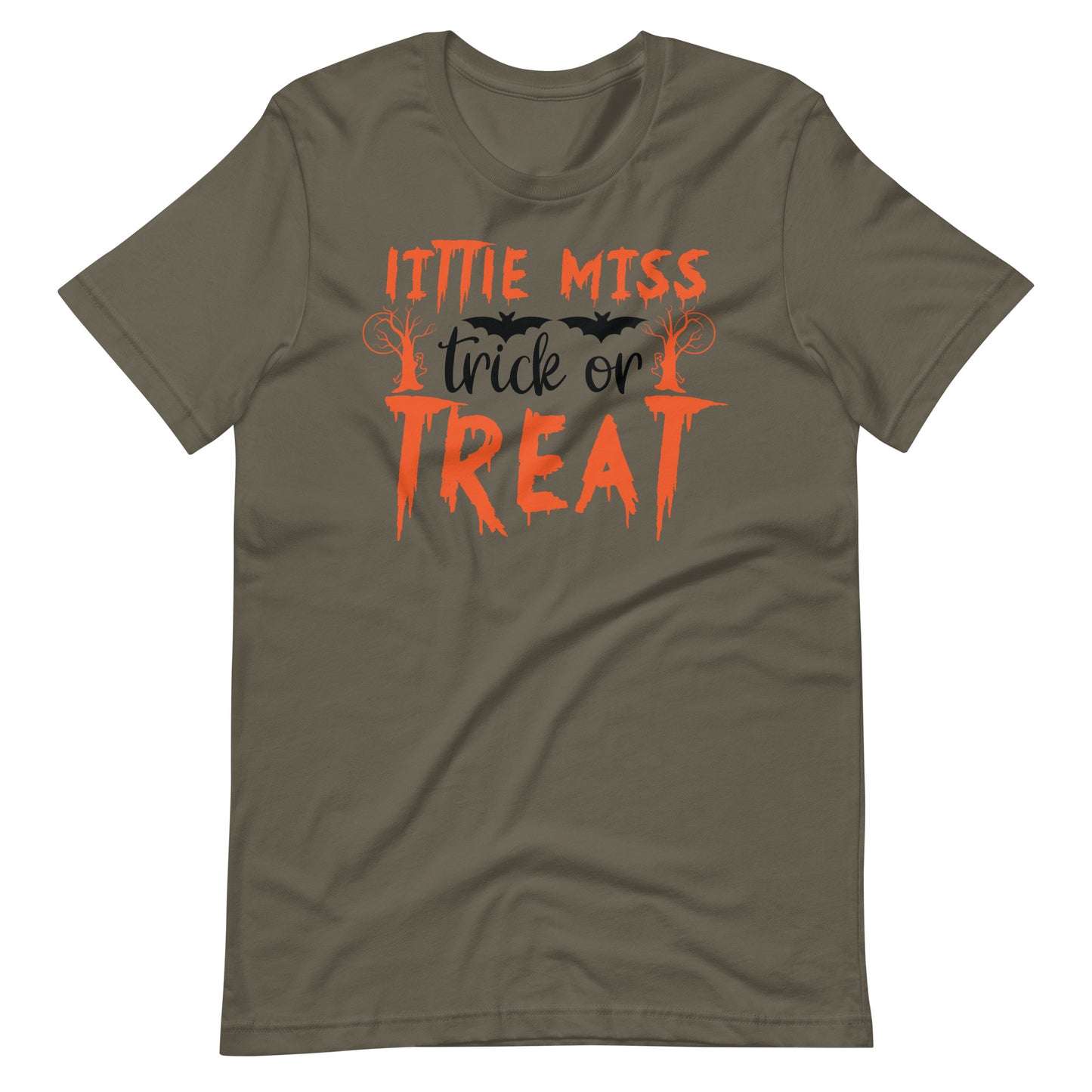 Printagon - Little Miss Trick or Treat - Unisex T-shirt - Army / S