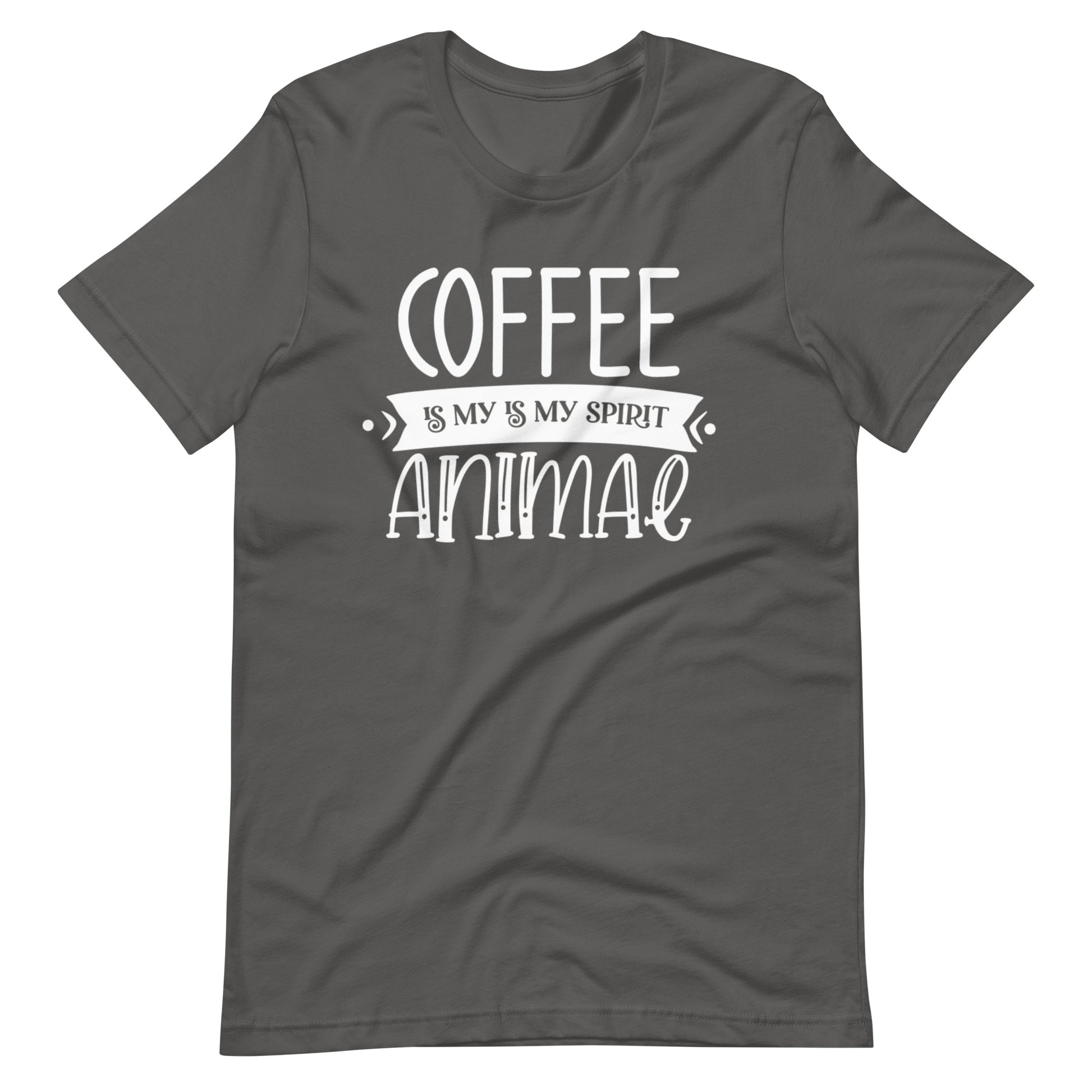 Printagon - Coffee is my Spirit Animal - White - Unisex t-shirt - Asphalt / S