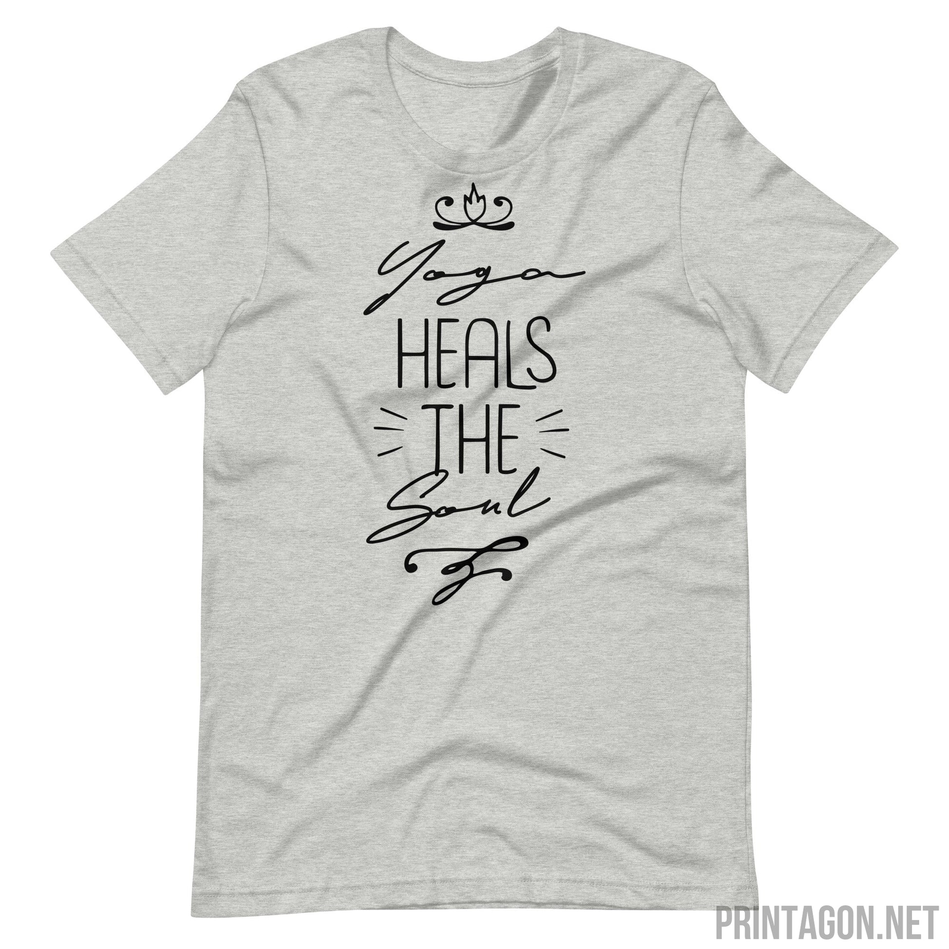 Yoga Heals The Soul - Unisex T-shirt - Athletic Heather / XS Printagon