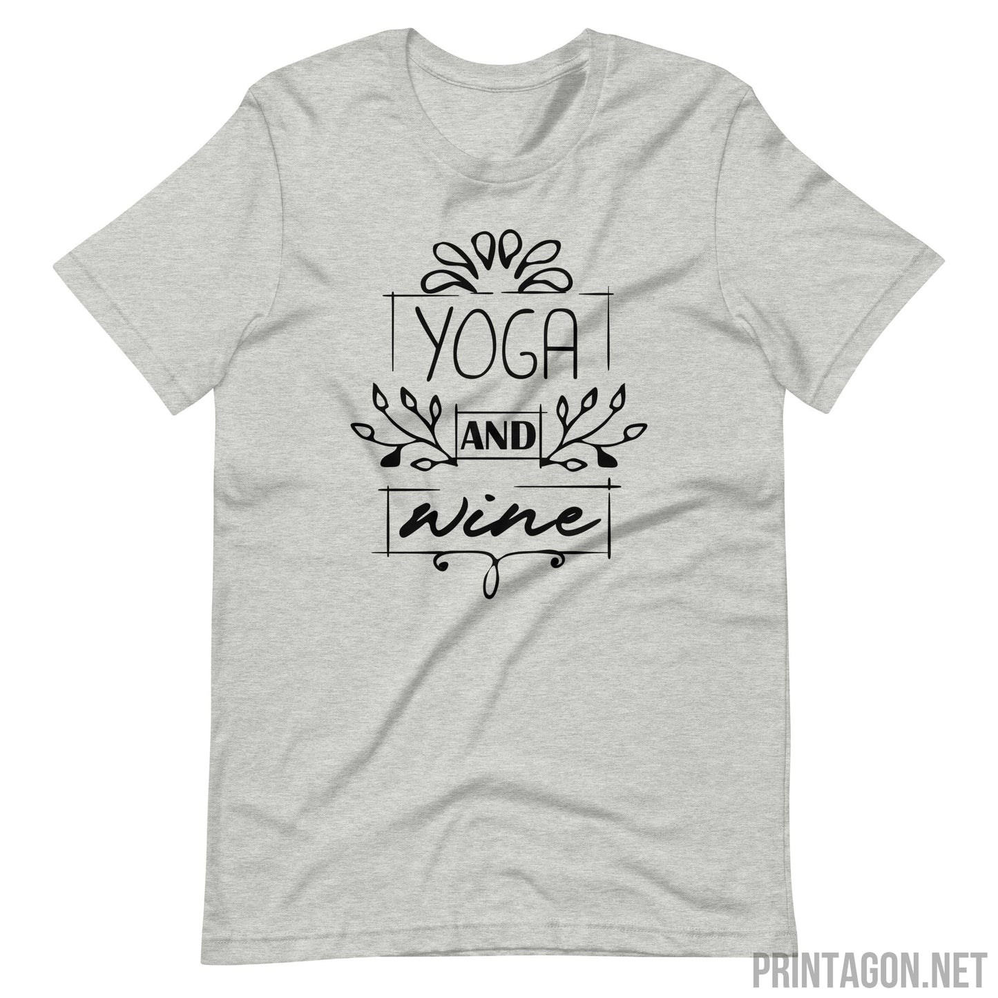 Yoga And Wine - Unisex T-shirt - Athletic Heather / XS Printagon