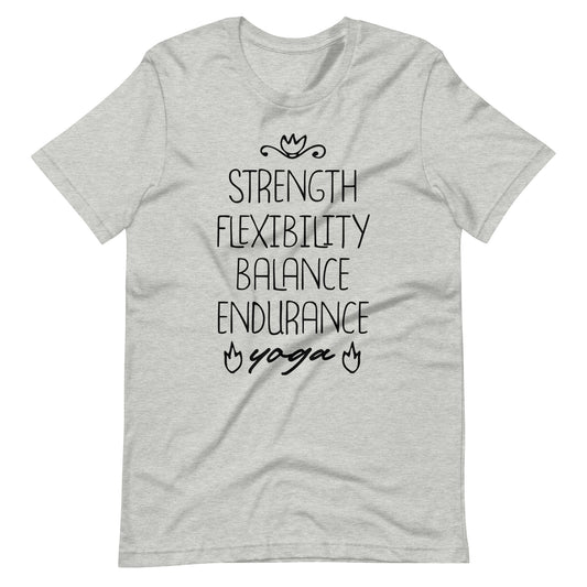 Strength Flexibility Balance Endurance Yoga - Athletic Heather / XS Printagon