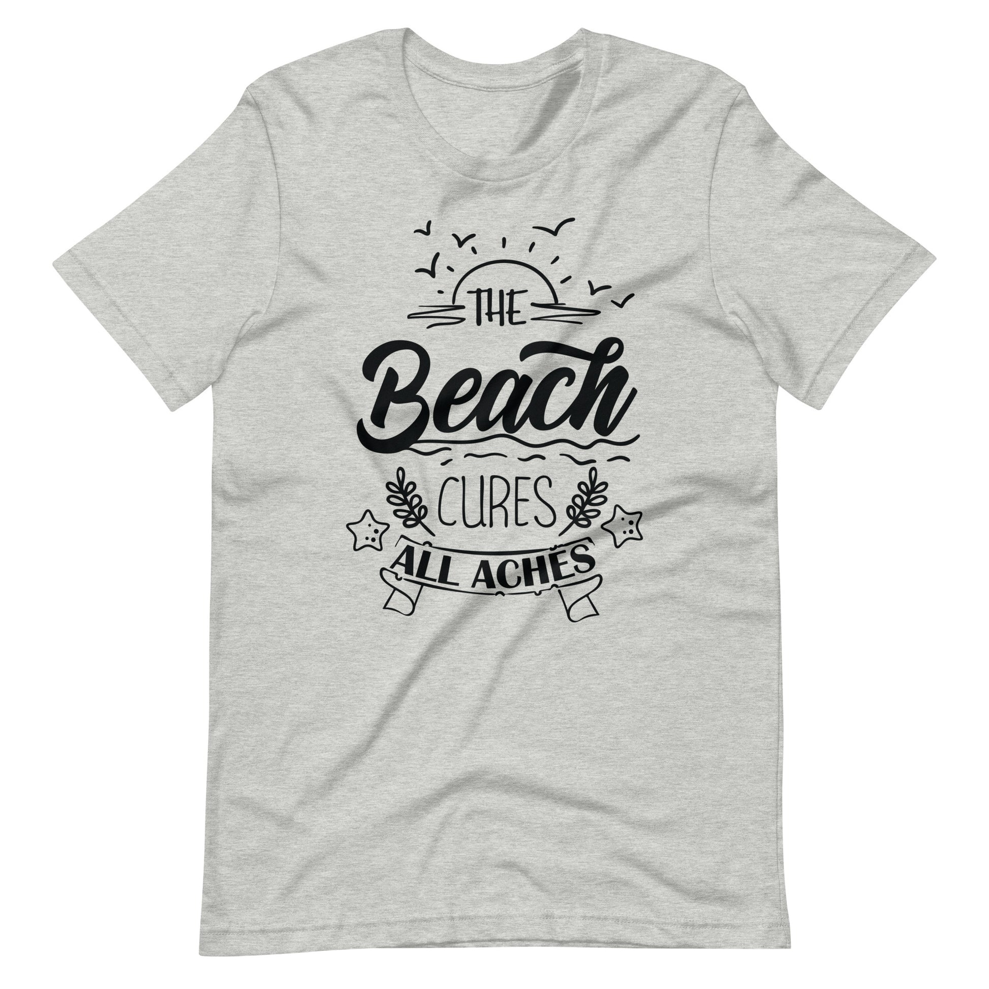 Printagon - Beach Cure All Aches - Unisex T-shirt - Athletic Heather / XS