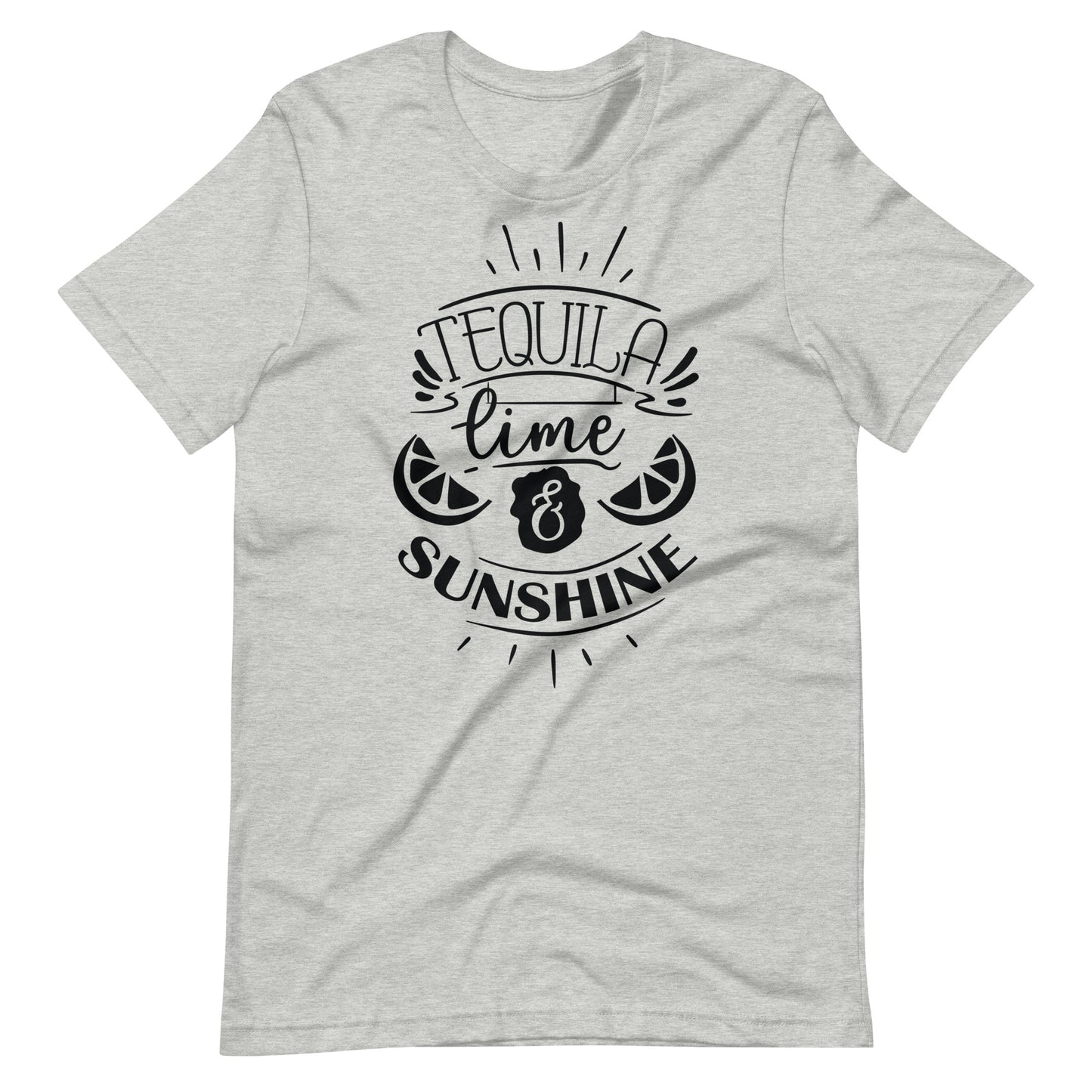 Tequila Time & Sunshine - Unisex T-shirt - Athletic Heather / XS Printagon