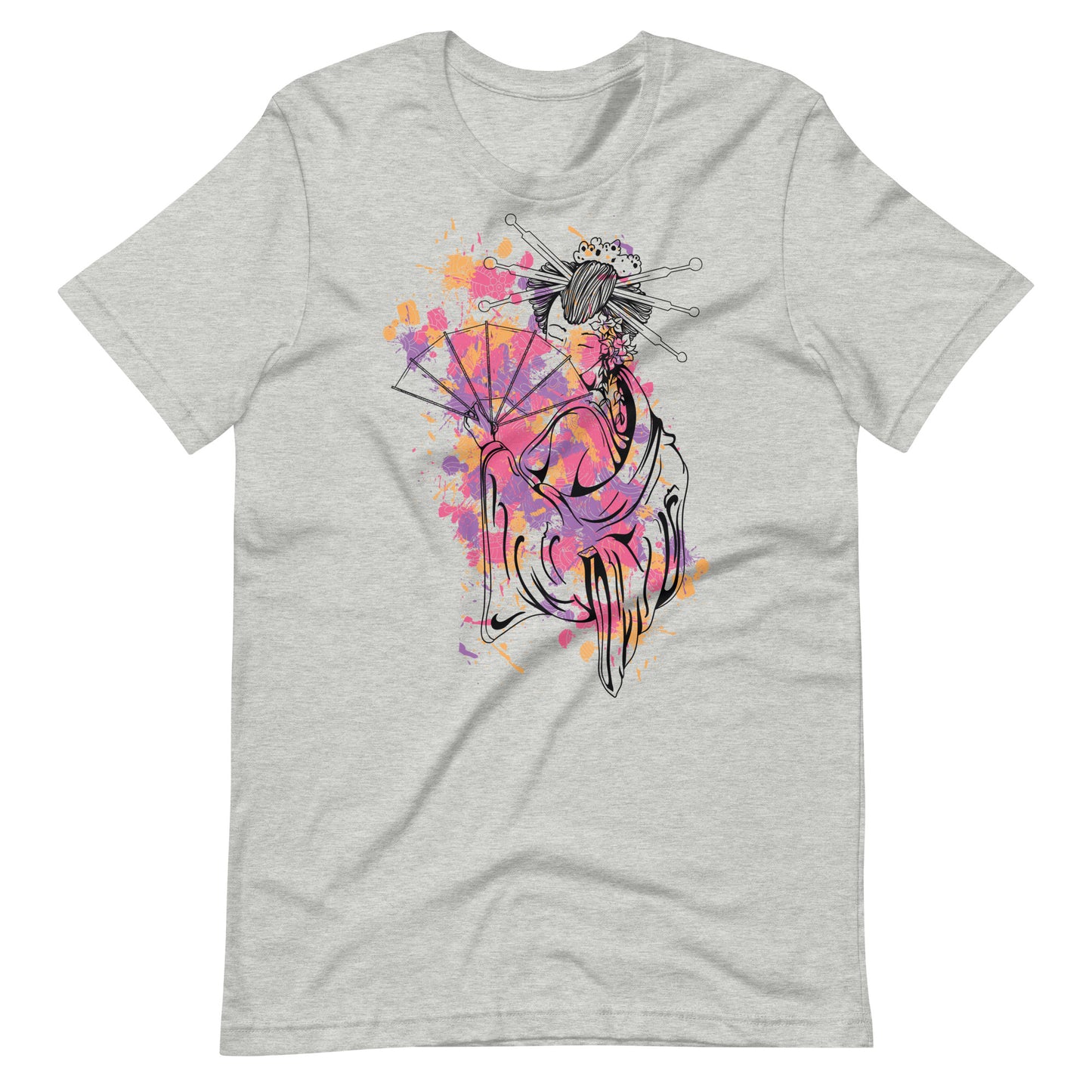 Swest Lady With Fan - Unisex T-shirt - Athletic Heather / XS Printagon