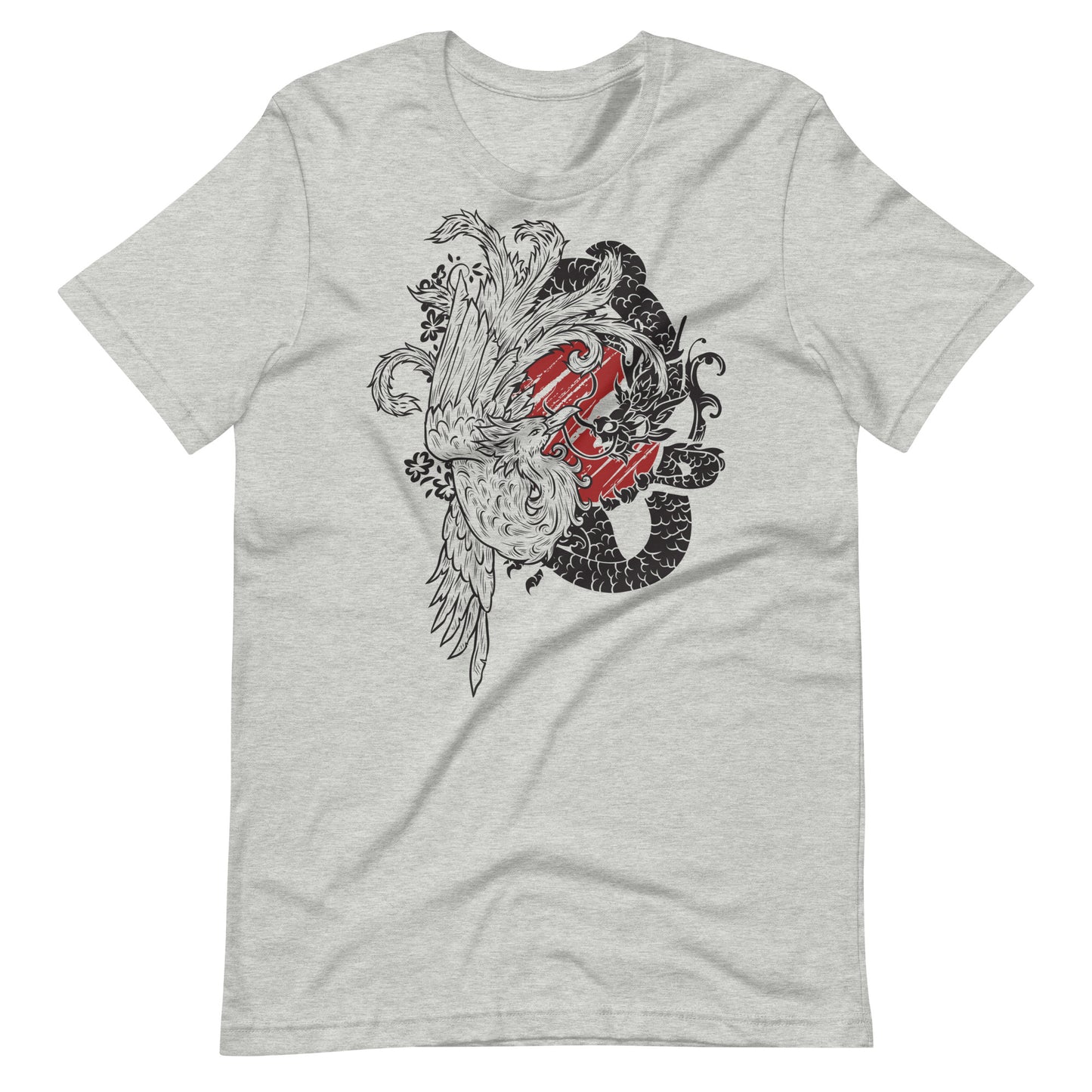 Printagon - Dragon Graphic - Unisex T-shirt - Athletic Heather / XS