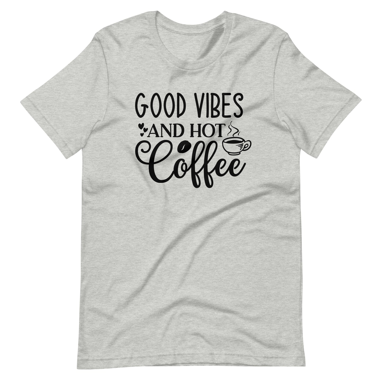 Printagon - Good Vibes And Hot Coffee - Unisex t-shirt - Athletic Heather / XS