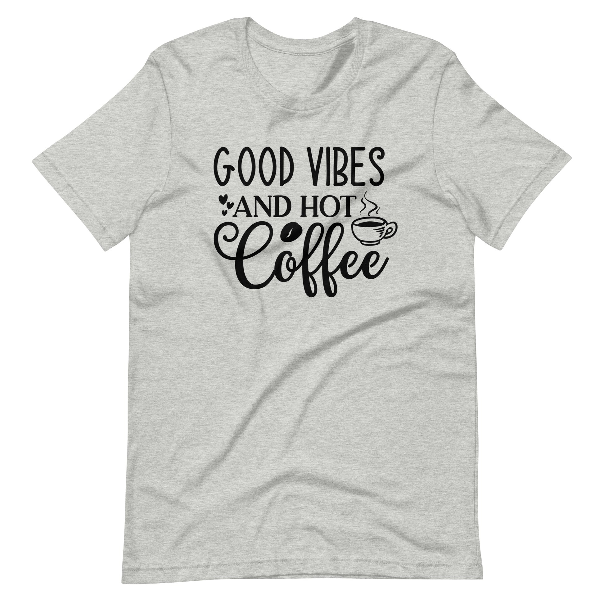 Printagon - Good Vibes And Hot Coffee - Unisex t-shirt - Athletic Heather / XS