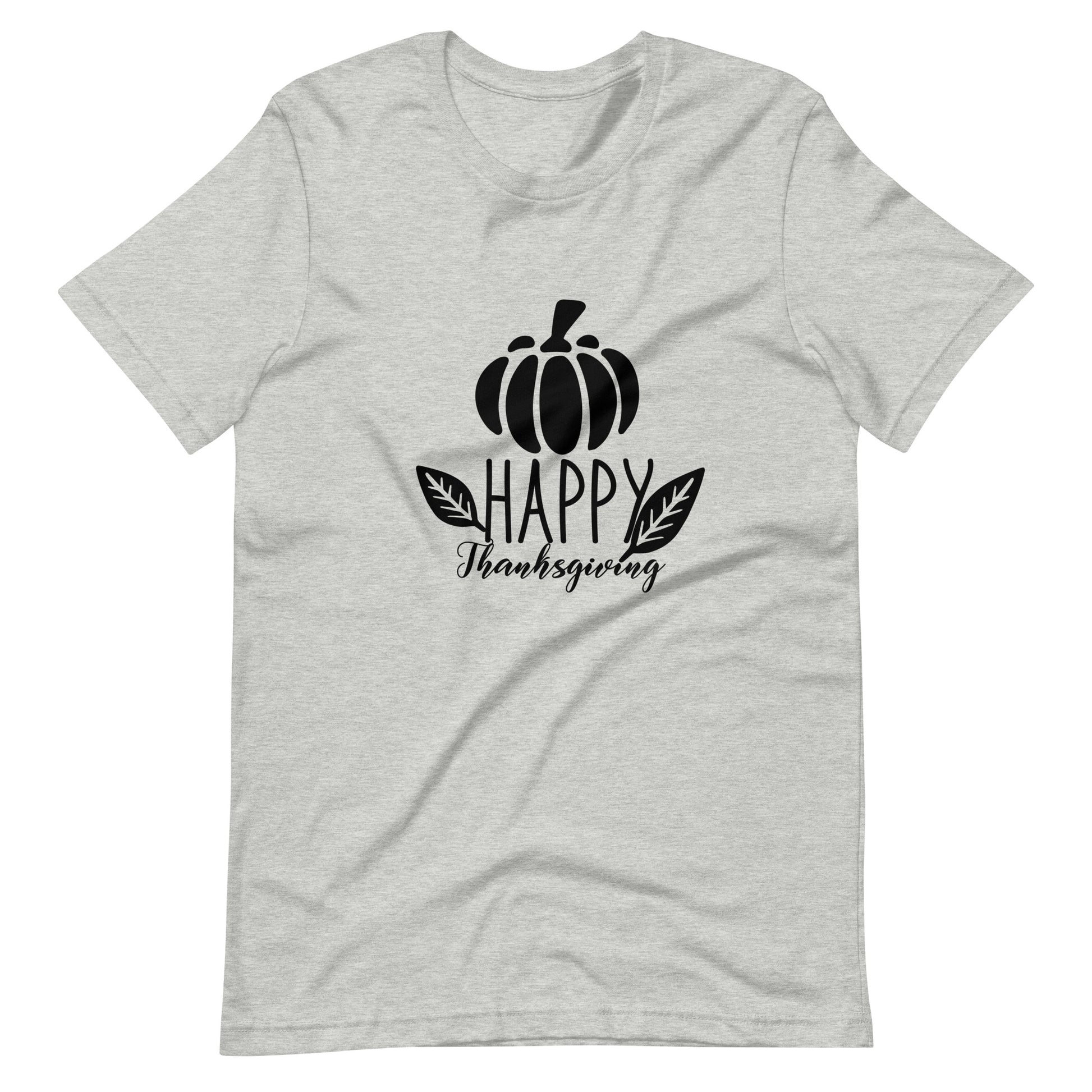 Printagon - Happy Thanks Giving 001 - Unisex T-shirt - Athletic Heather / XS