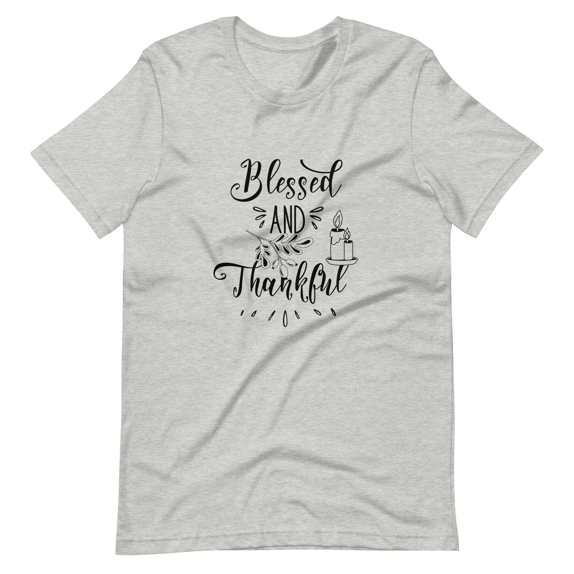 Printagon - Blessed And Thankful - Unisex T-shirt - Athletic Heather / XS