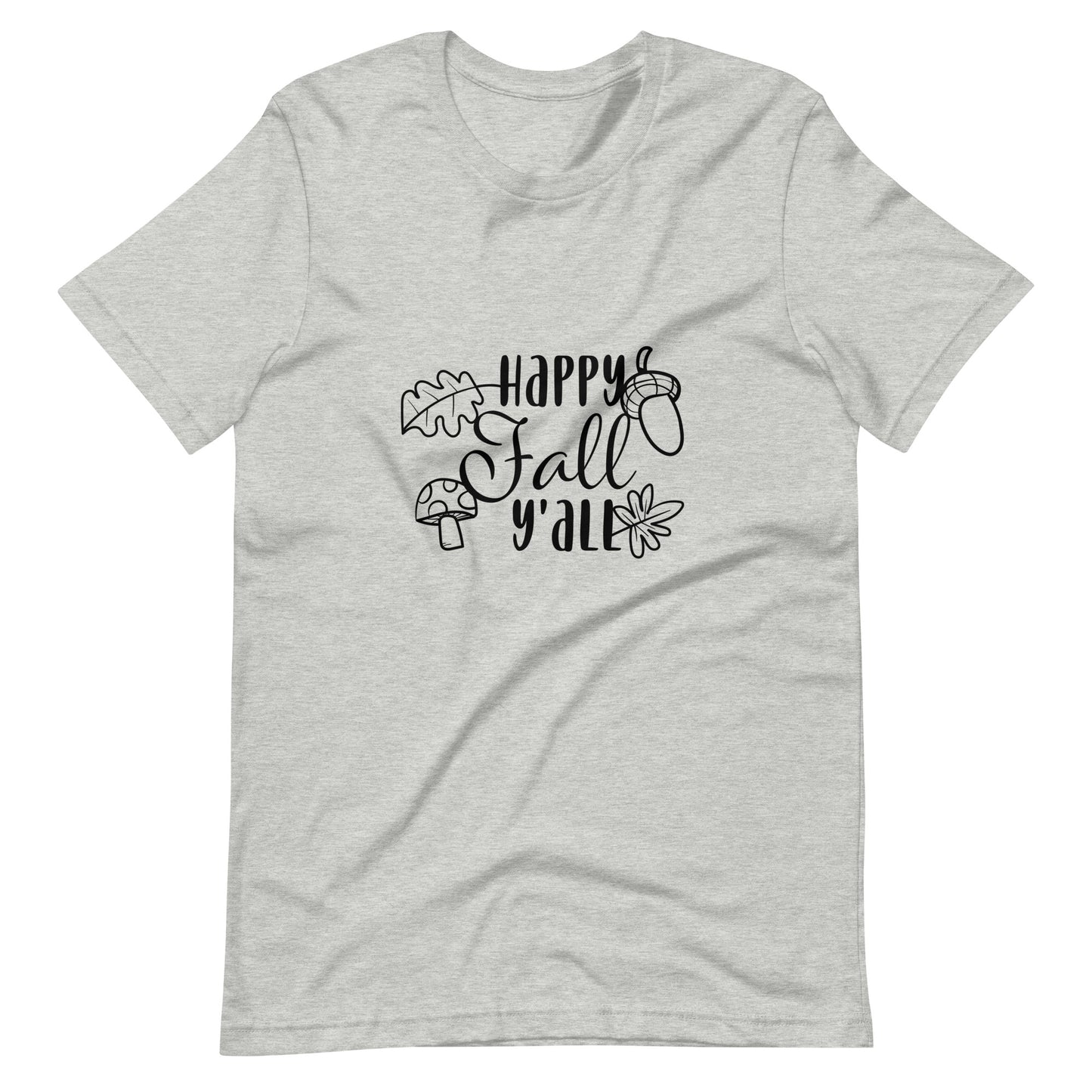 Printagon - Happy Fall Y' All - Unisex T-shirt - Athletic Heather / XS