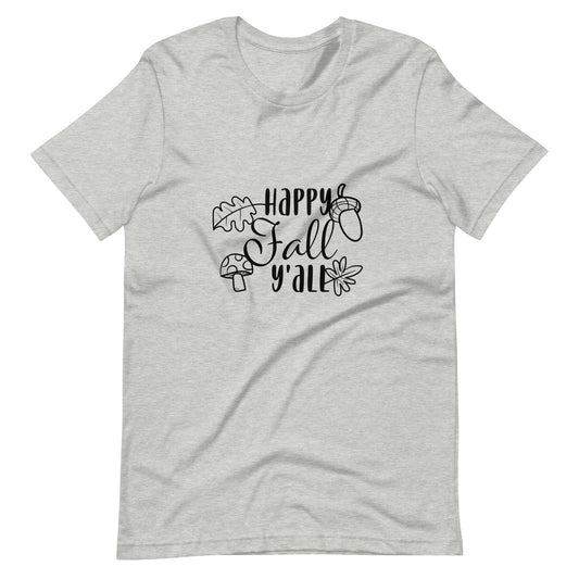 Printagon - Happy Fall Y' All - Unisex T-shirt - Athletic Heather / XS