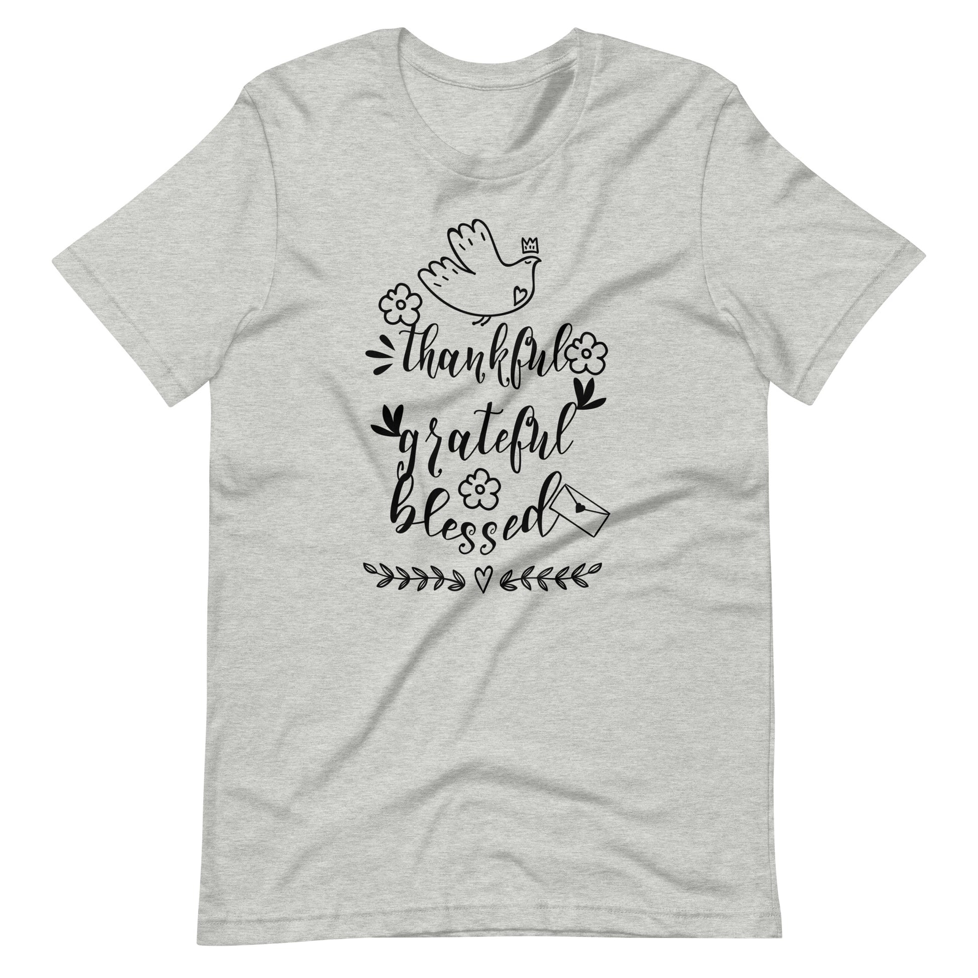 Printagon - Thankful Grateful Blessed - Athletic Heather / XS