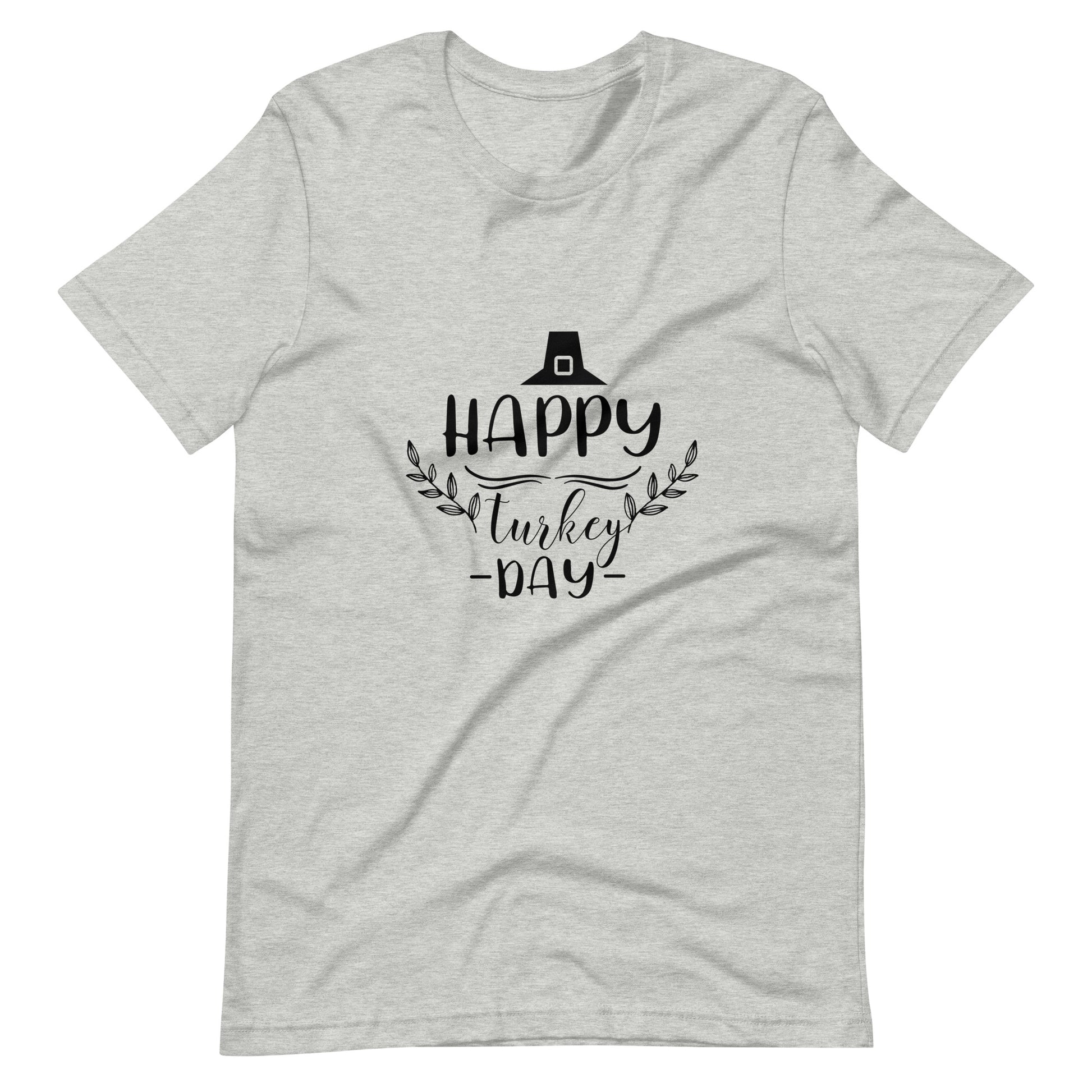 Printagon - Happy Turkey Day - Unisex T-shirt - Athletic Heather / XS