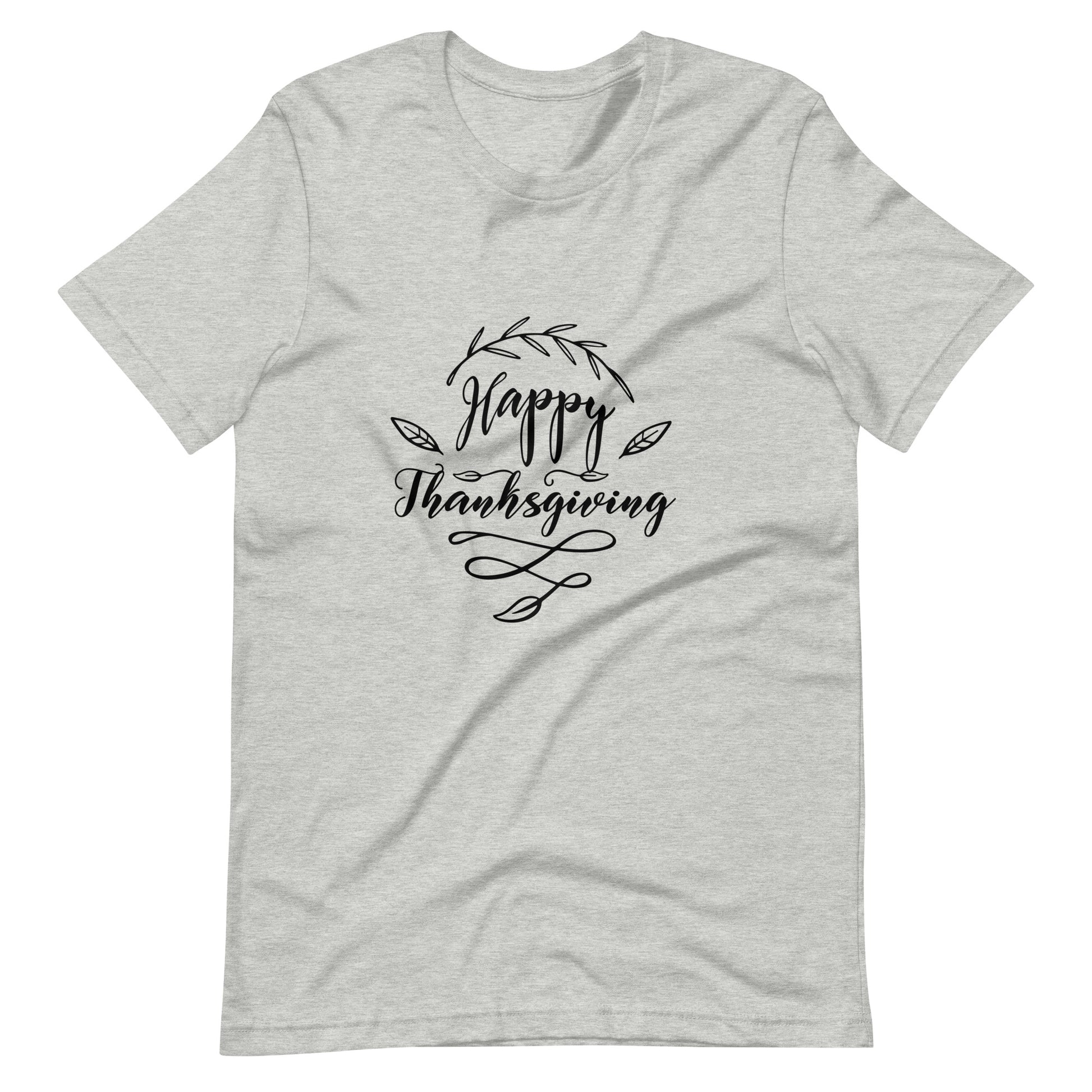 Printagon - Happy Thanks Giving - Unisex T-shirt - Athletic Heather / XS