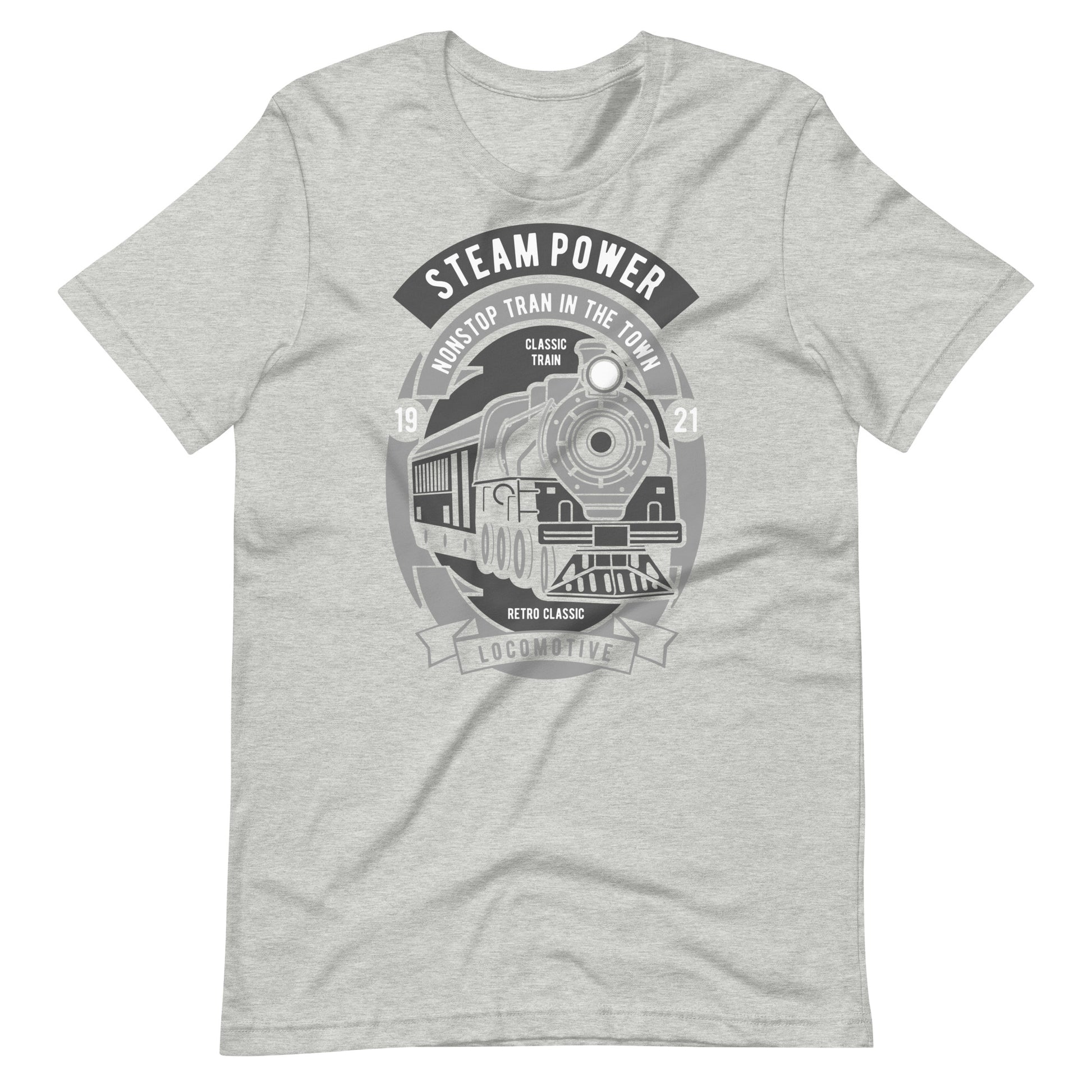 Steam Power Nonstop Train In The Town - T-shirt - Athletic Heather / XS Printagon