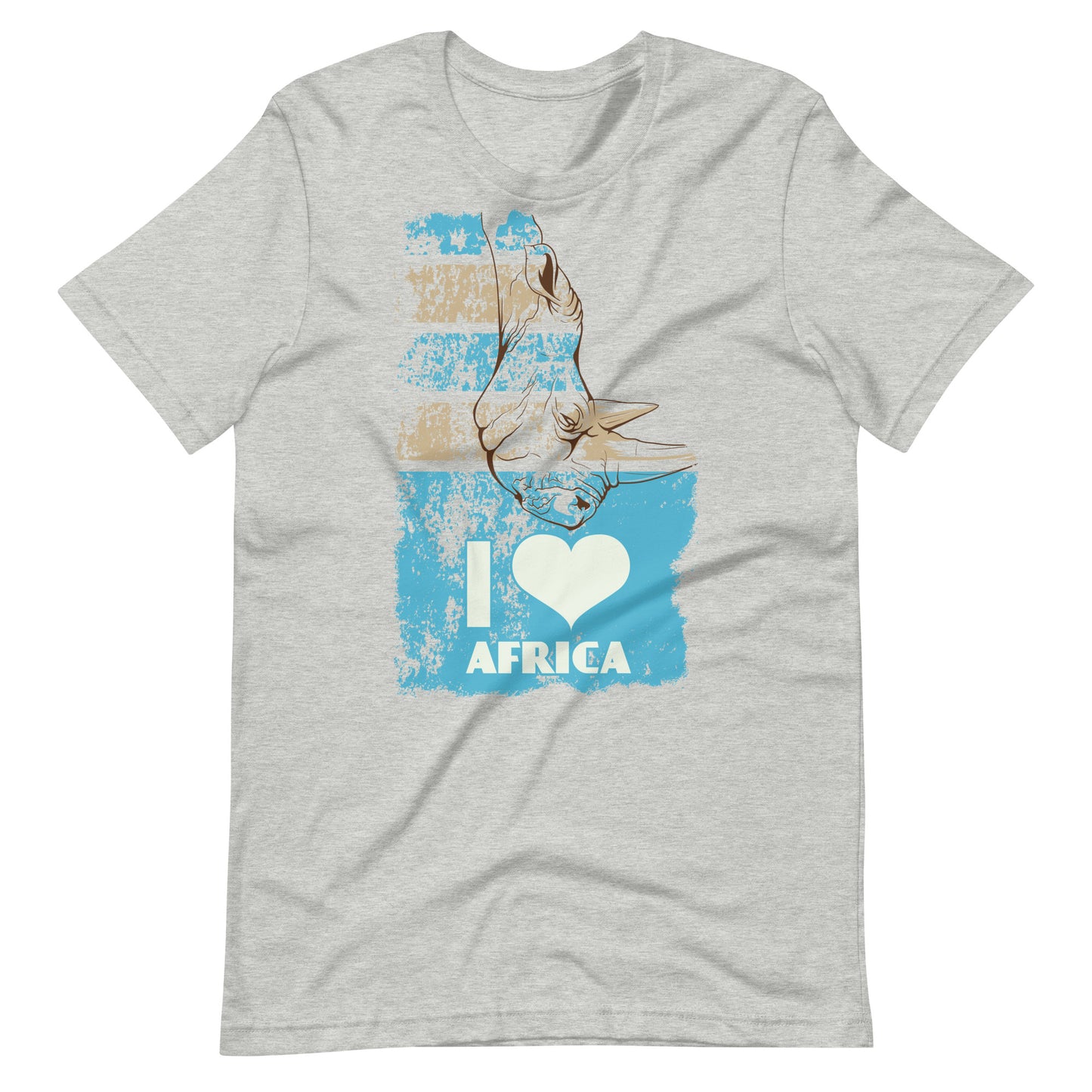 Printagon - I Love Africa - T-shirt - Athletic Heather / XS