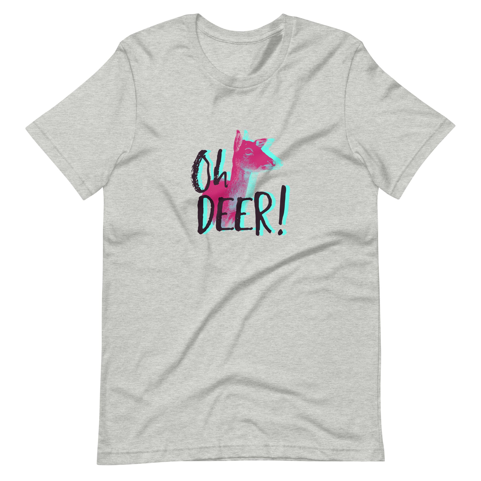 Printagon - Oh Deer - Unisex T-shirt - Athletic Heather / XS