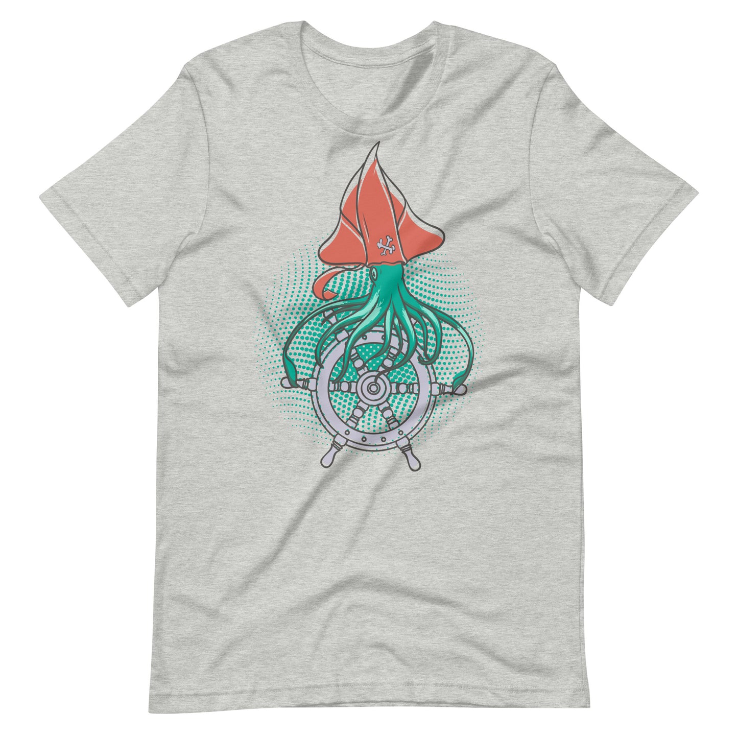 Printagon - Squid Pirate - Unisex T-shirt - Athletic Heather / XS