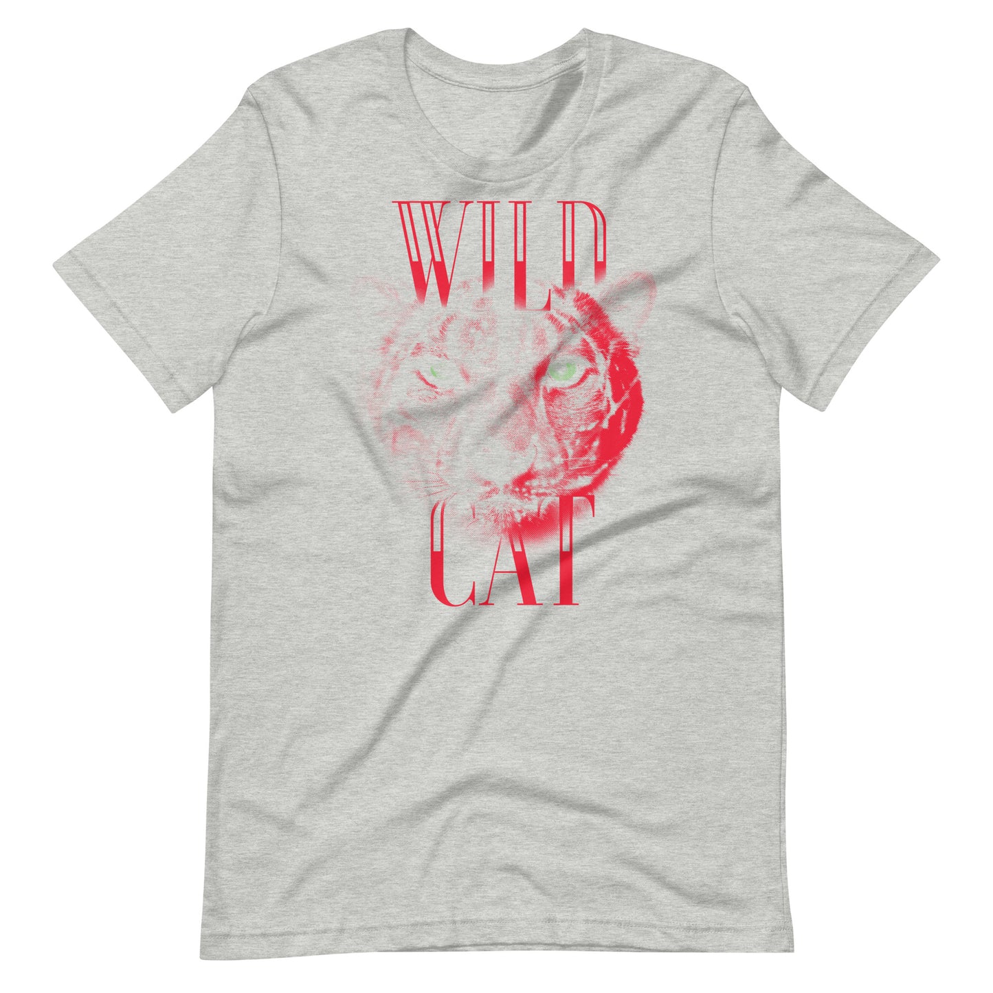 Printagon - Wild Cat - Unisex T-shirt - Athletic Heather / XS