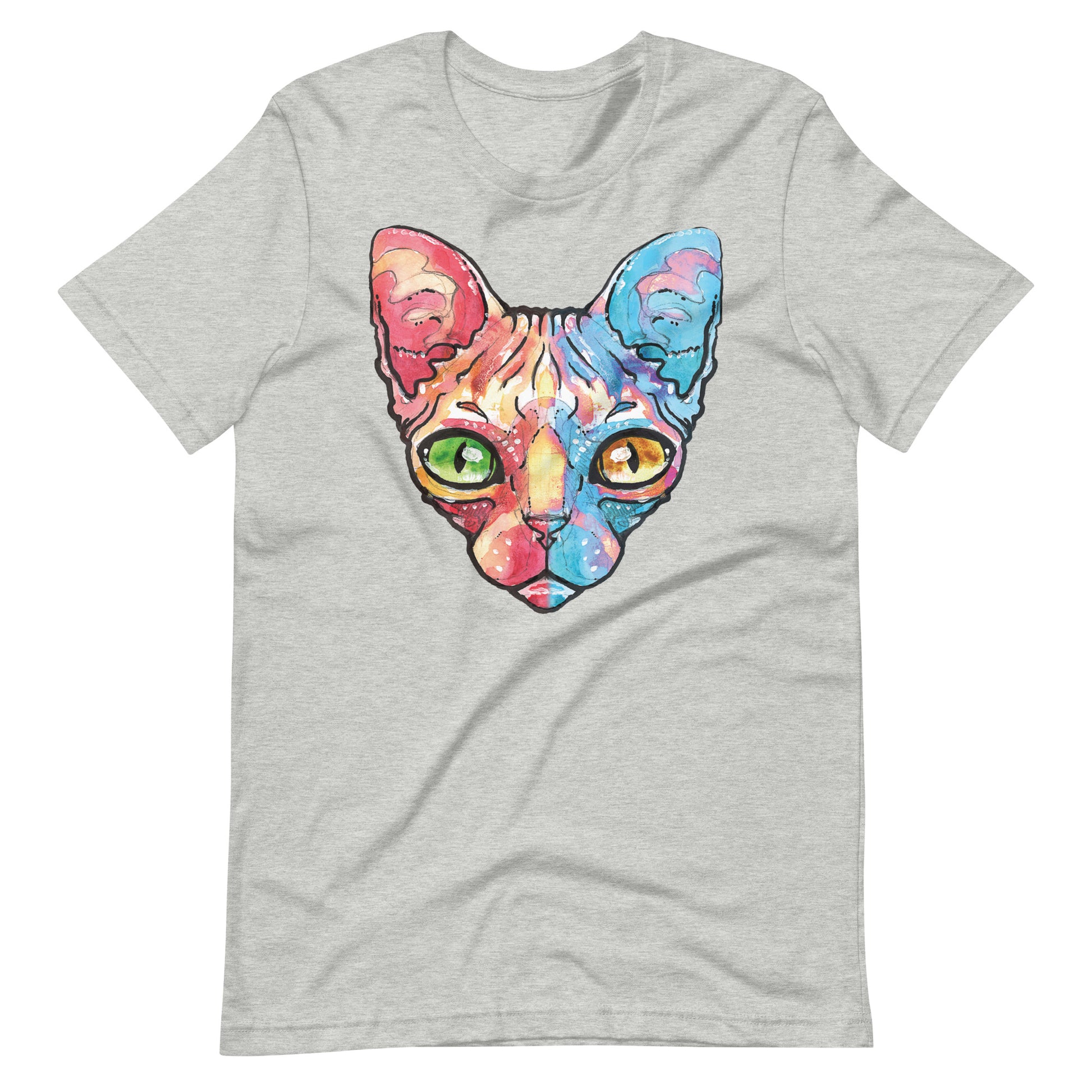 Printagon - Sphynx Cat - Unisex T-shirt - Athletic Heather / XS