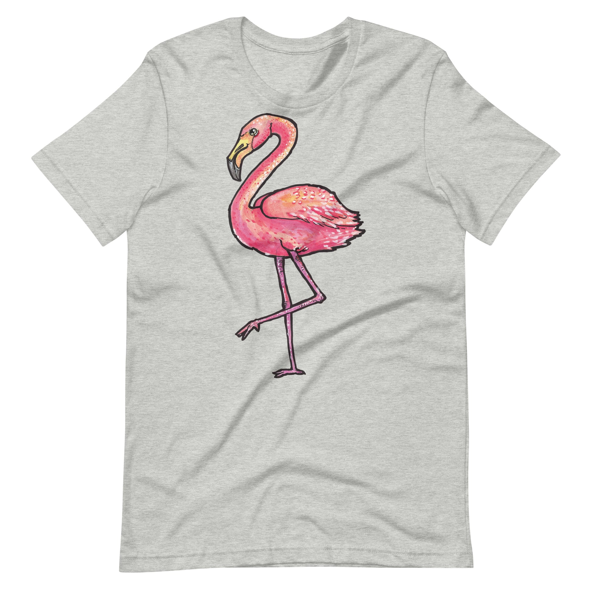 Printagon - Pink Ostrich - Unisex T-shirt - Athletic Heather / XS