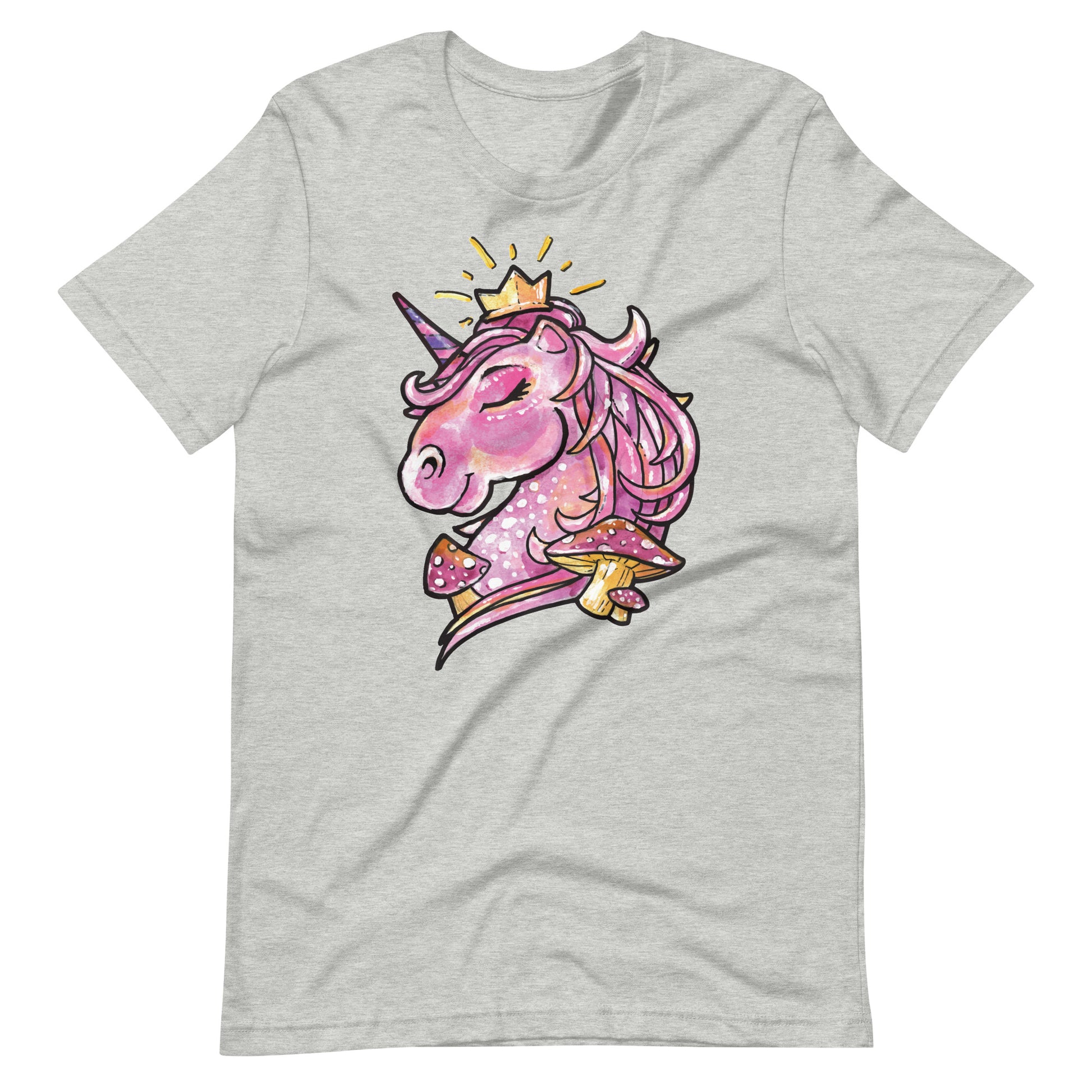 Printagon - Unicorn T-shirt - Athletic Heather / XS