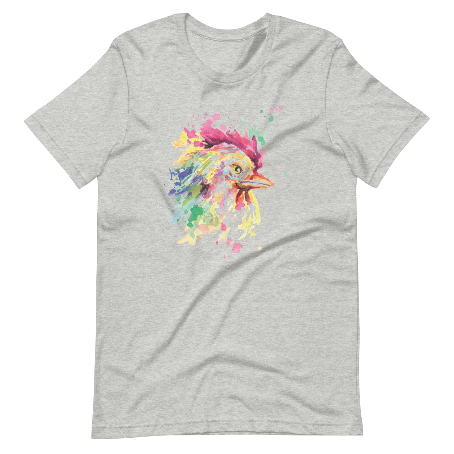 Printagon - Colorful Chicken - T-shirt - Athletic Heather / XS