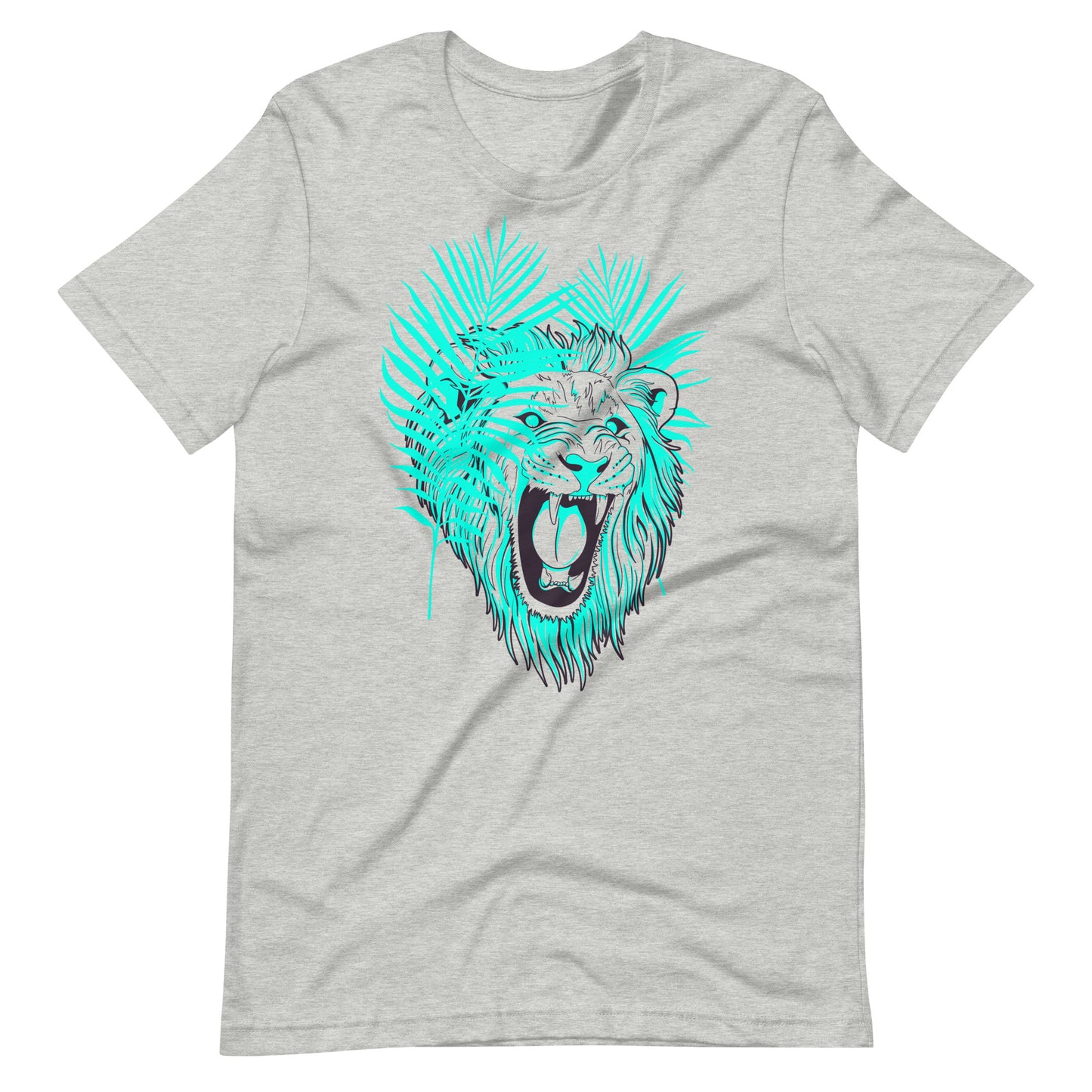 Printagon - Lion Leaves - T-shirt - Athletic Heather / XS