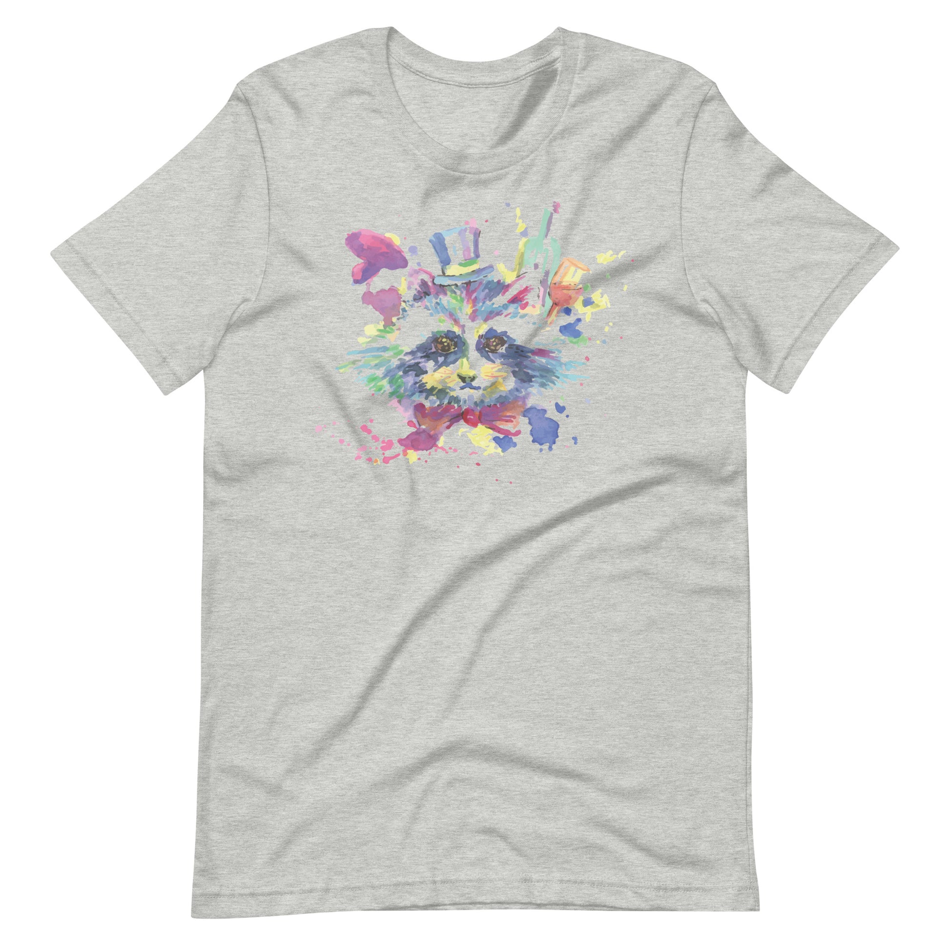 Printagon - Colorful Cat - Unisex T-shirt - Athletic Heather / XS