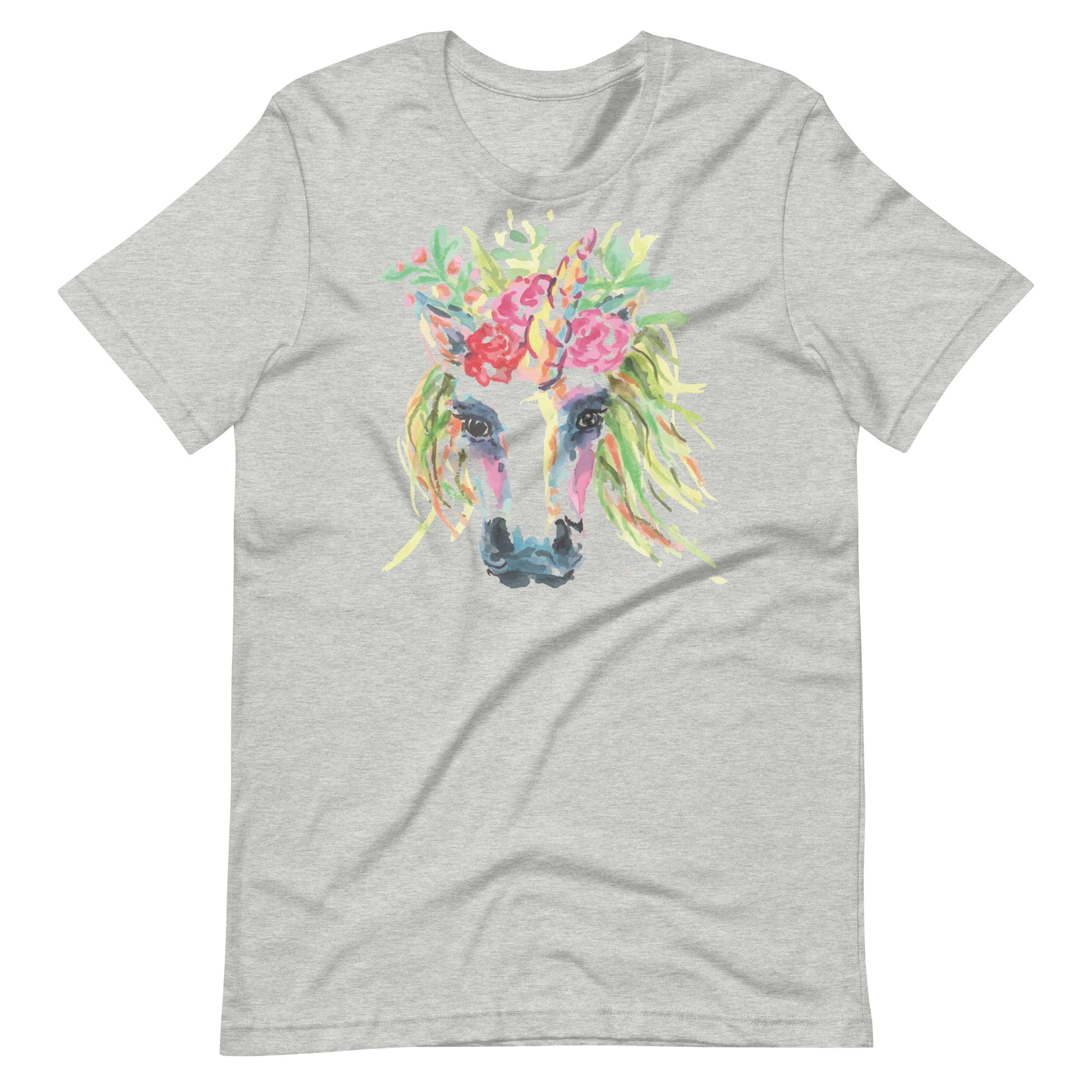 Printagon - Unicorn Head - T-shirt - Athletic Heather / XS