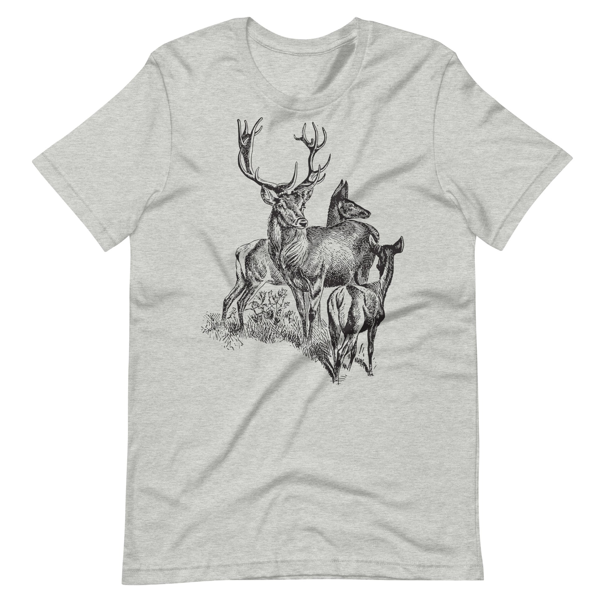 Printagon - Deer and Friends - Unisex T-shirt - Athletic Heather / XS