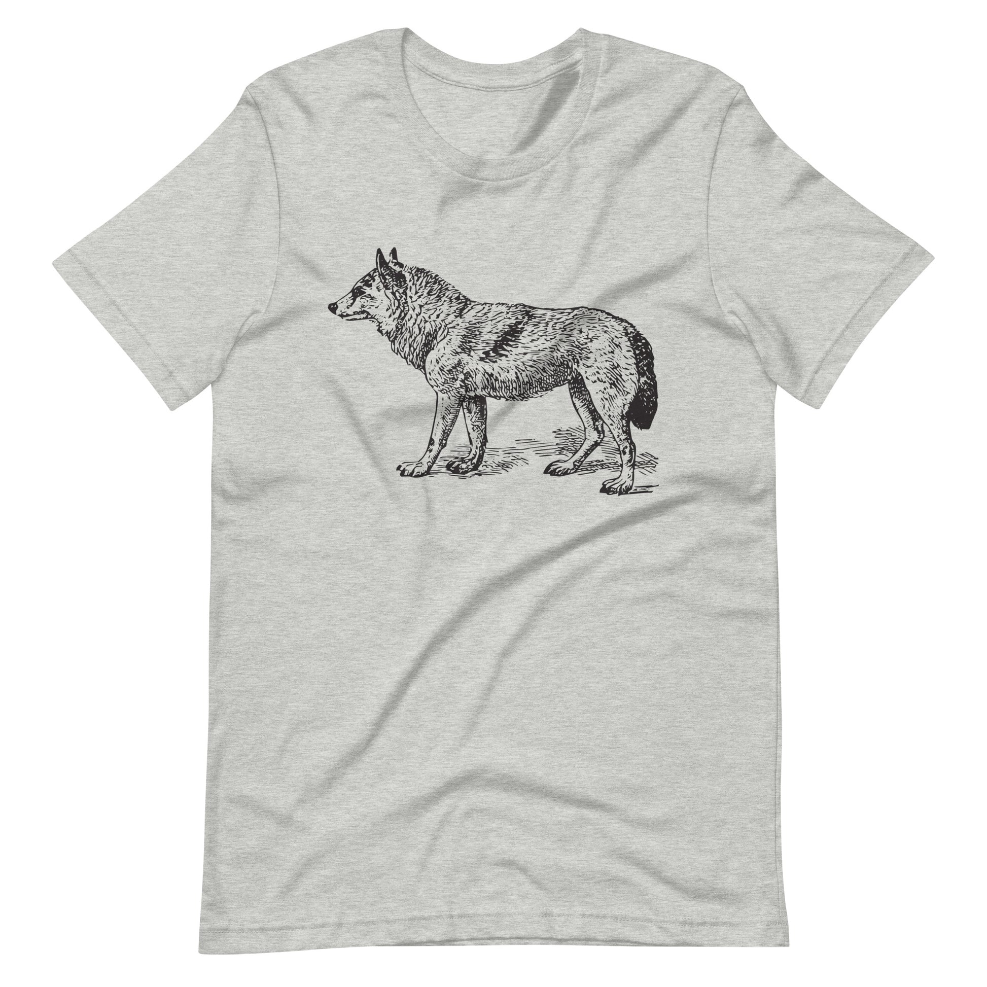 Printagon - Japanese Wolf - Unisex T-shirt - Athletic Heather / XS