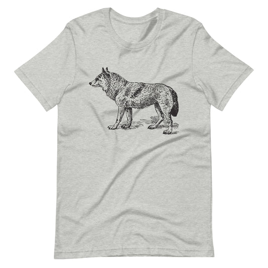 Printagon - Japanese Wolf - Unisex T-shirt - Athletic Heather / XS