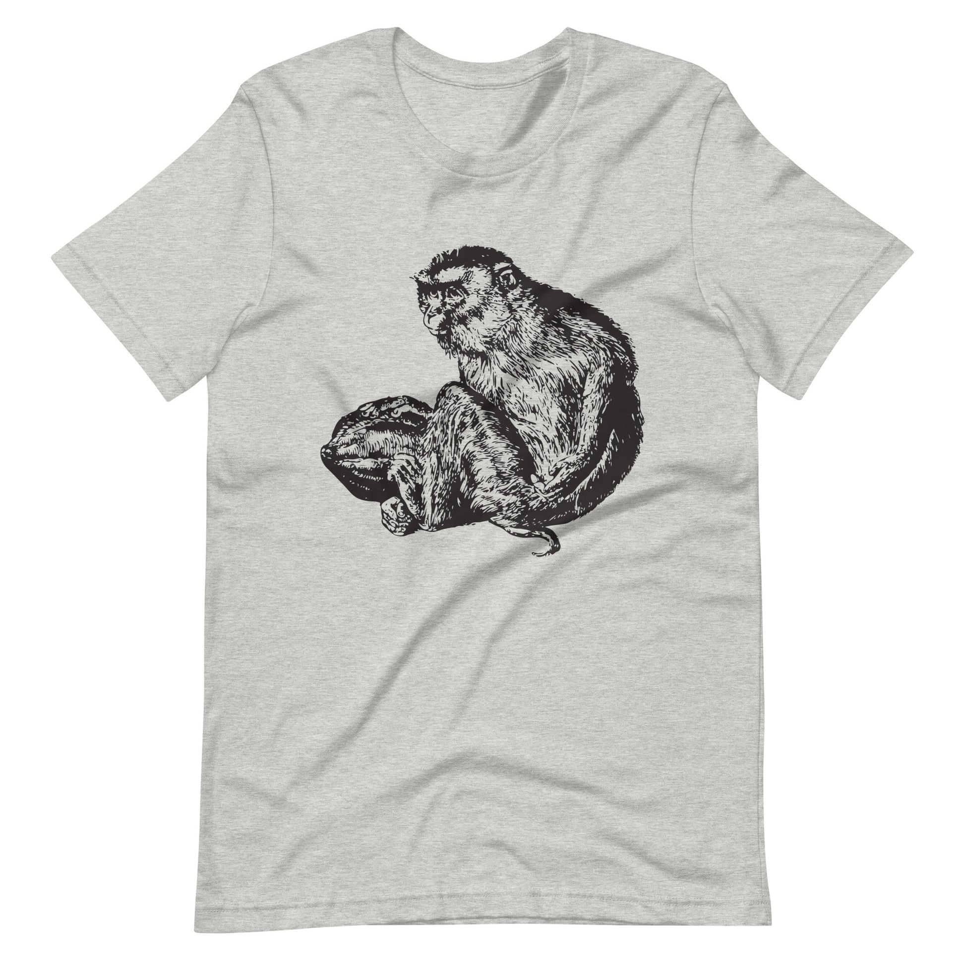 Printagon - Monkey 002 - Unisex T-shirt - Athletic Heather / XS