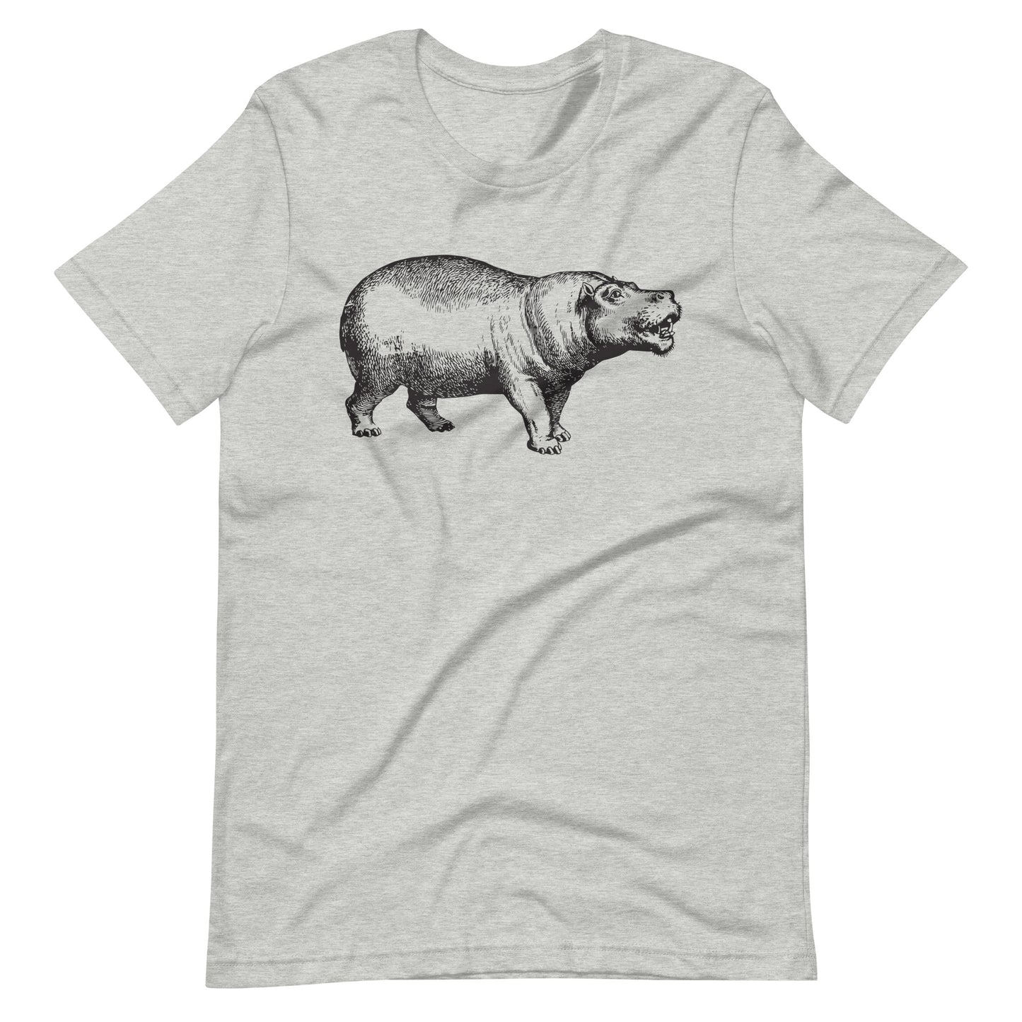 Printagon - Hippopotamus - Unisex T-shirt - Athletic Heather / XS