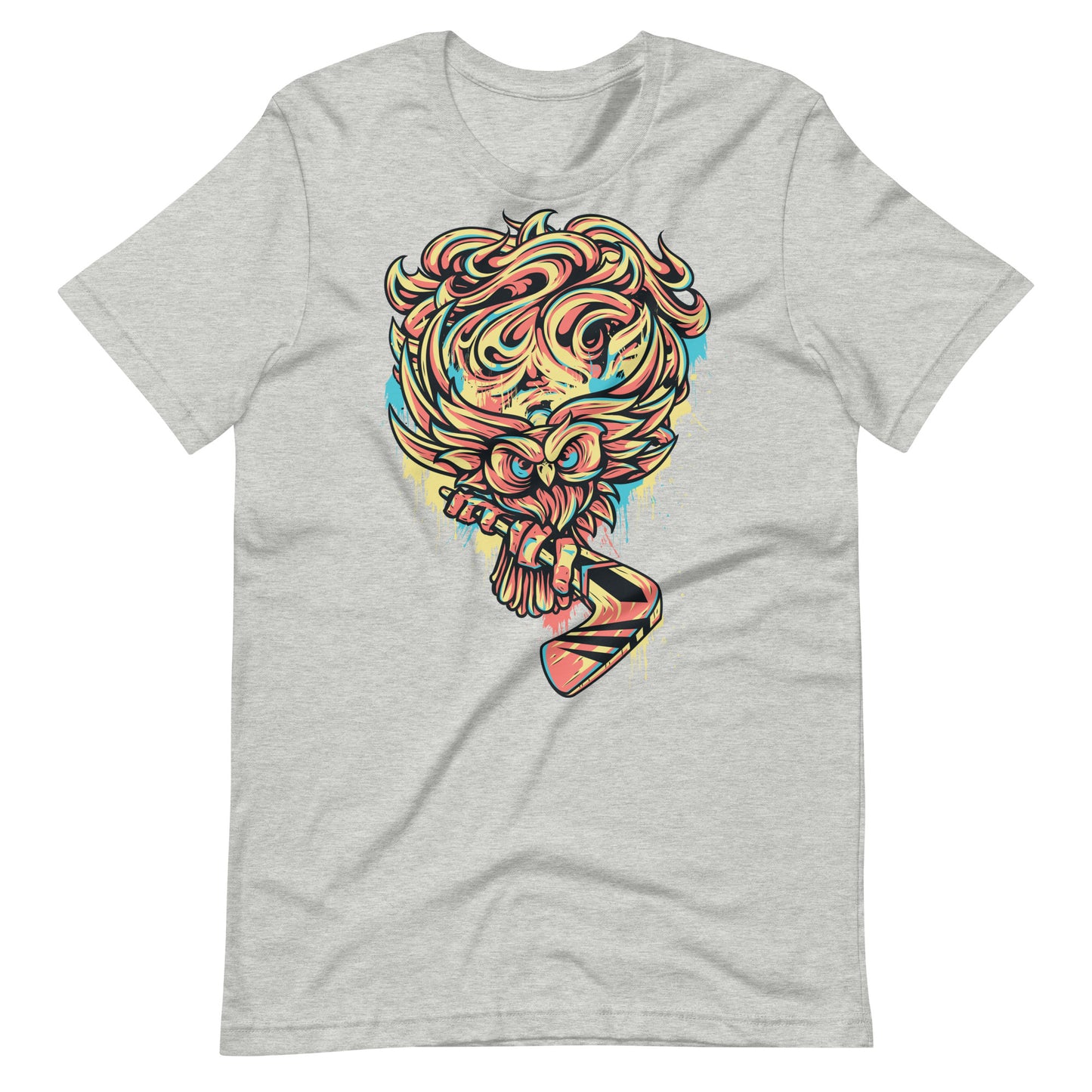 Printagon - Owl - Unisex T-shirt - Athletic Heather / XS