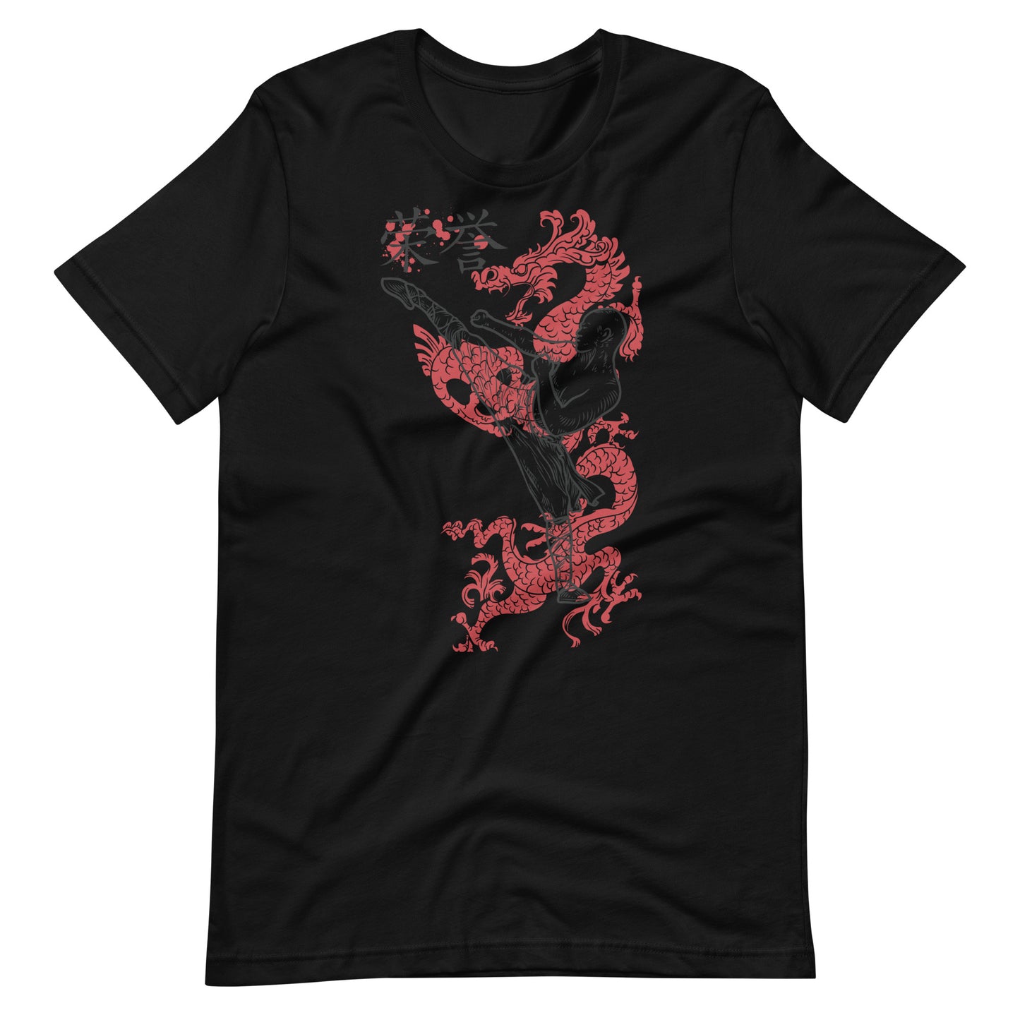 Red Chinese Dragon - T-shirt - Black / XS Printagon