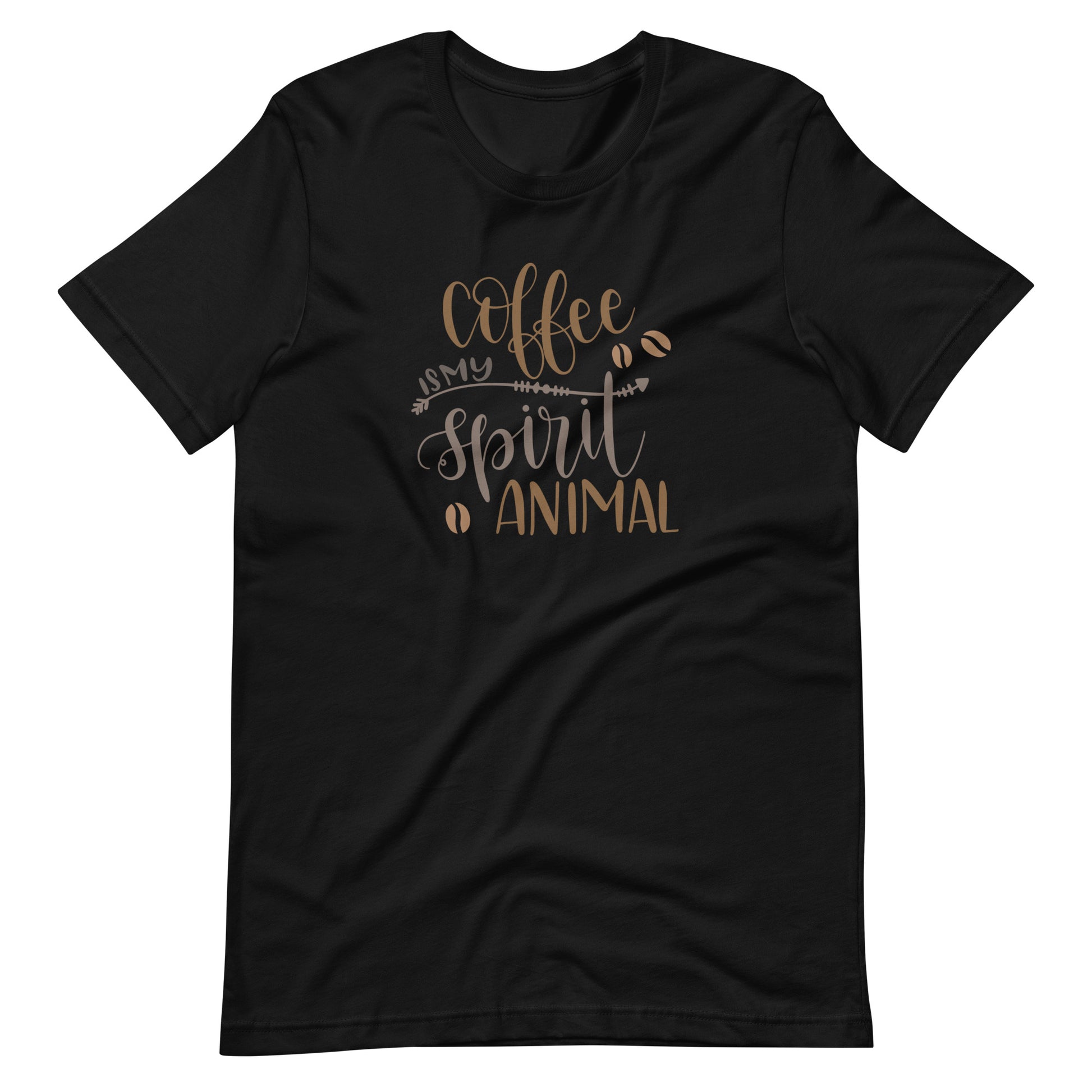 Printagon - Coffee Is My Spirit Animal 002 - Unisex T-shirt - Black / XS