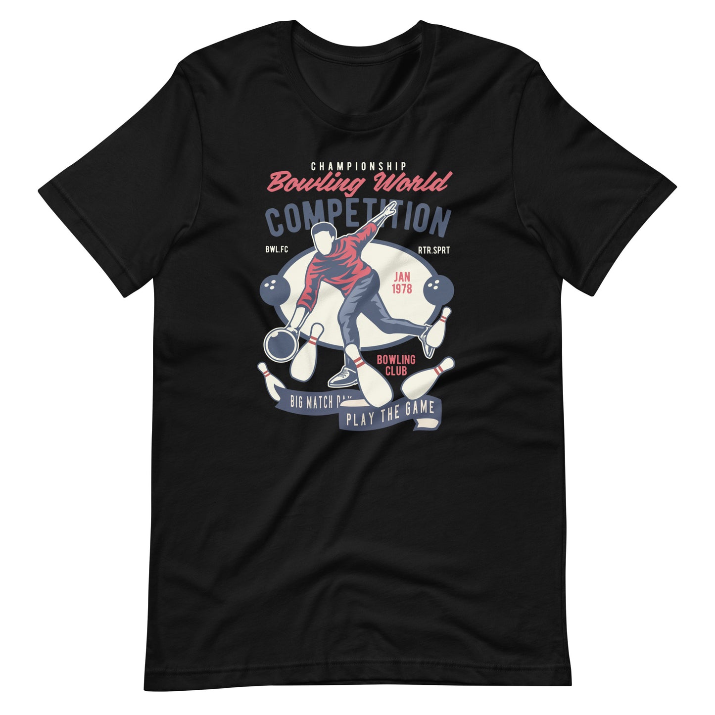 Printagon - Bowling world - Unisex T-shirt - Black / XS