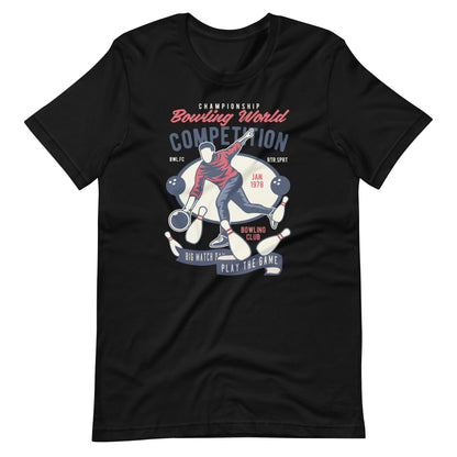 Printagon - Bowling world - Unisex T-shirt - Black / XS