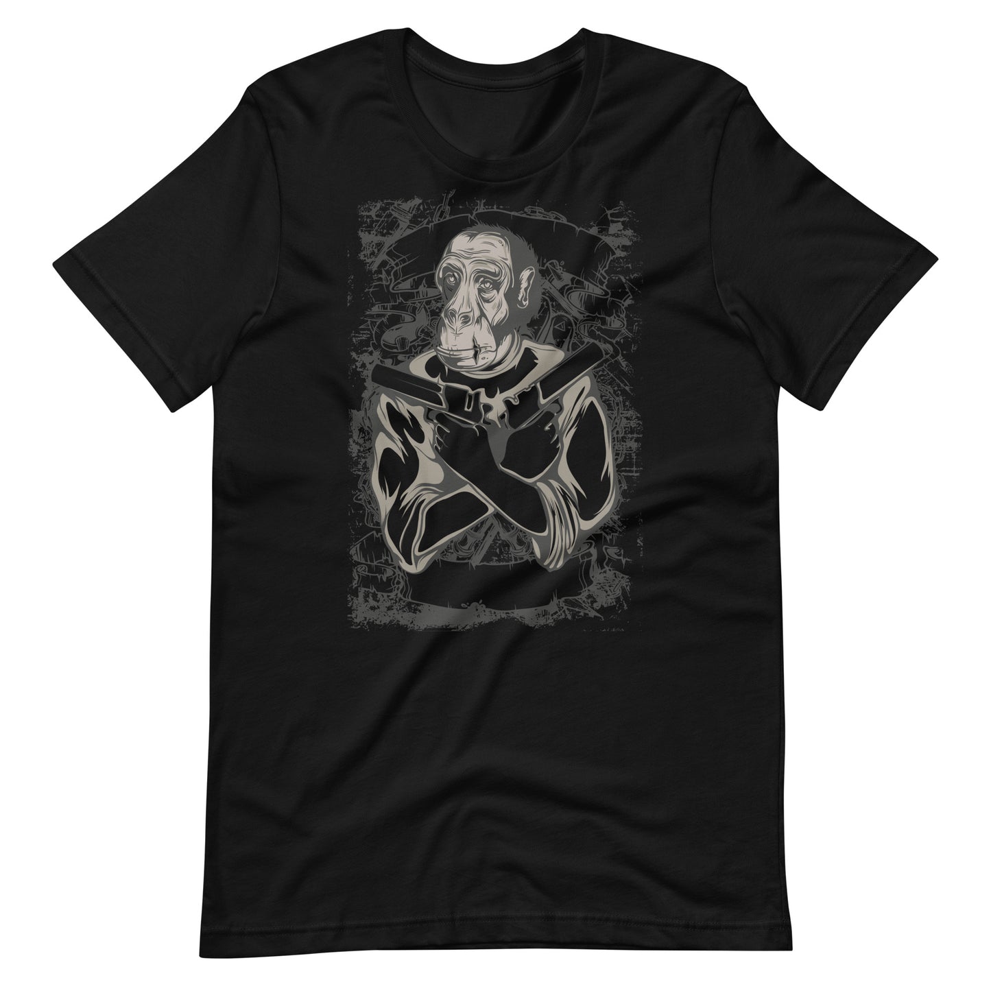 Printagon - Guns And Ape - T-shirt - Black / XS