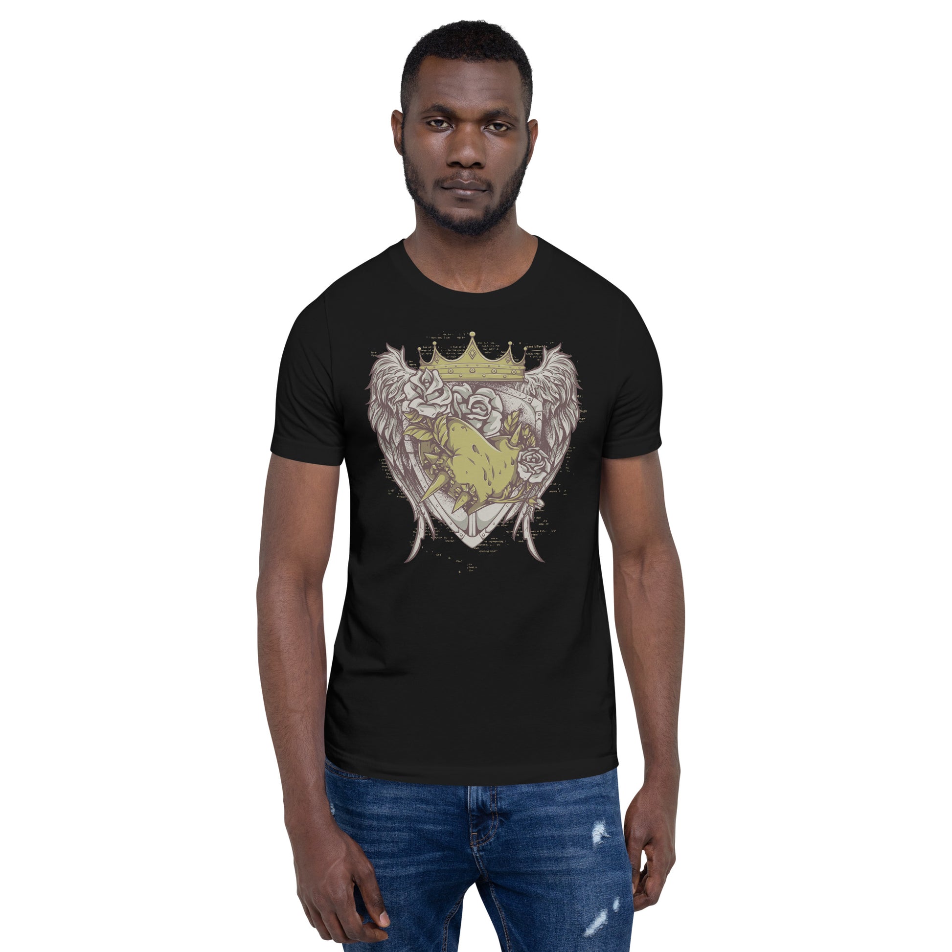 Printagon - Roses with Crown and Wings - T-shirt -