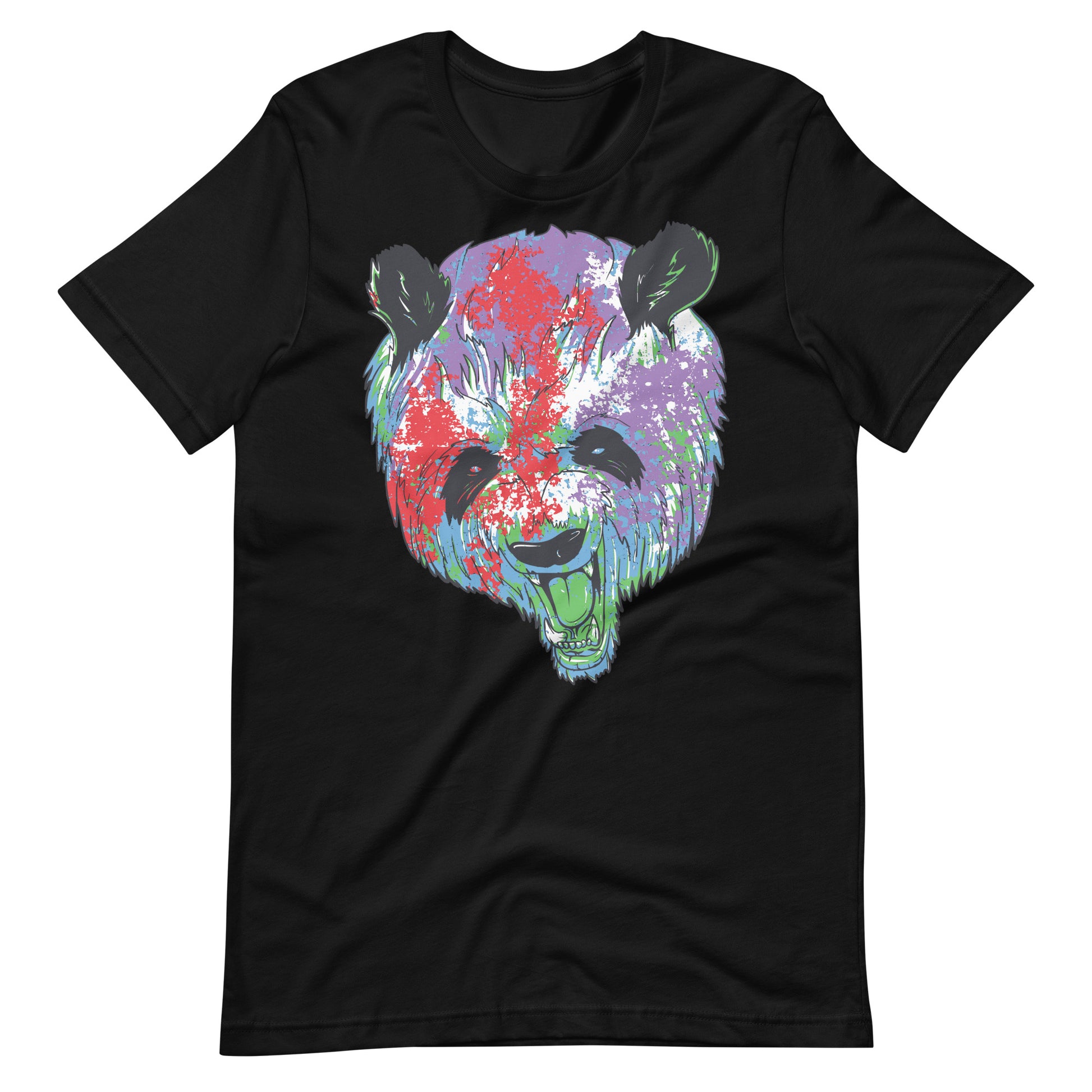 Printagon - Colorful Bear - Unisex T-shirt - Black / XS