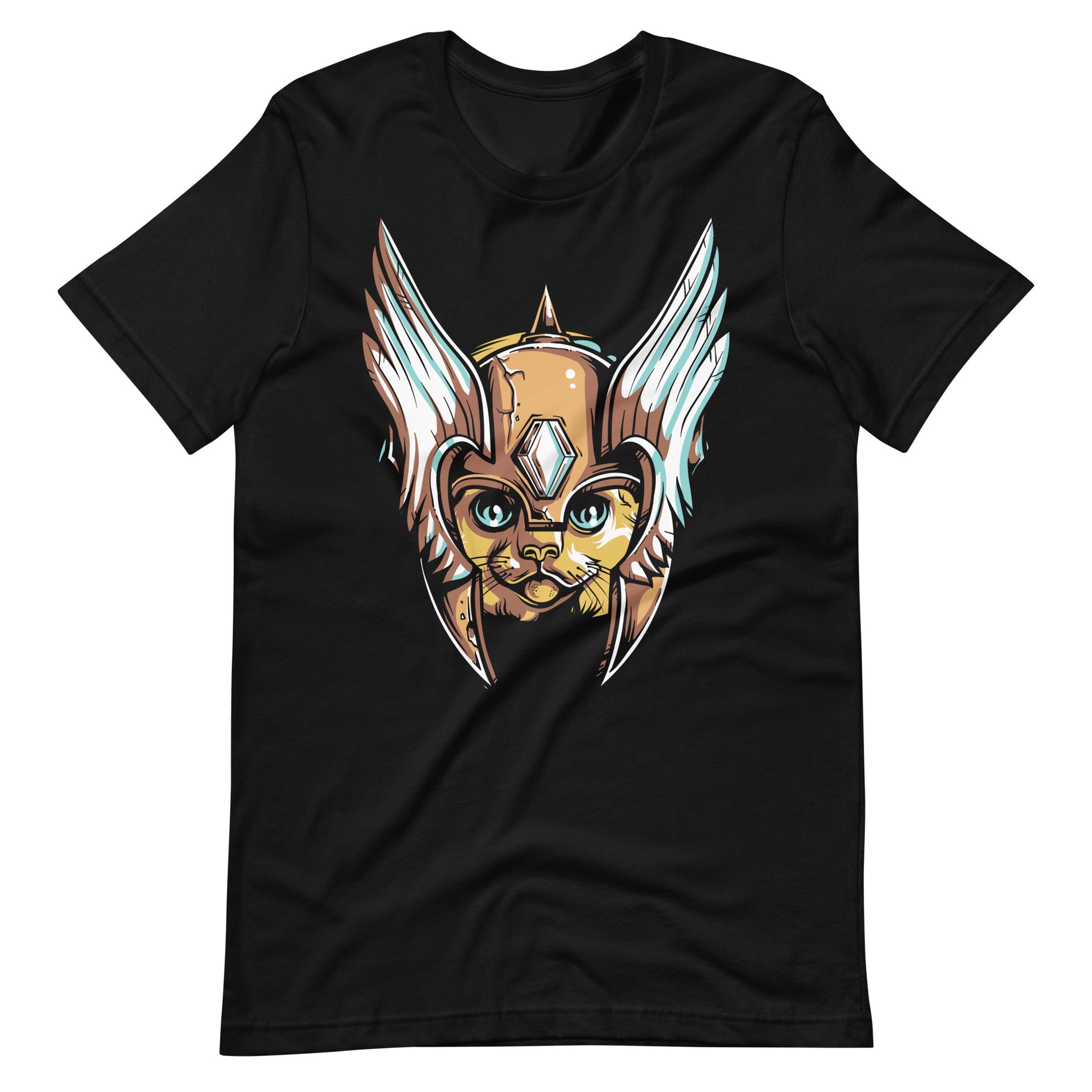 Printagon - Armored Cat - Unisex T-shirt - Black / XS