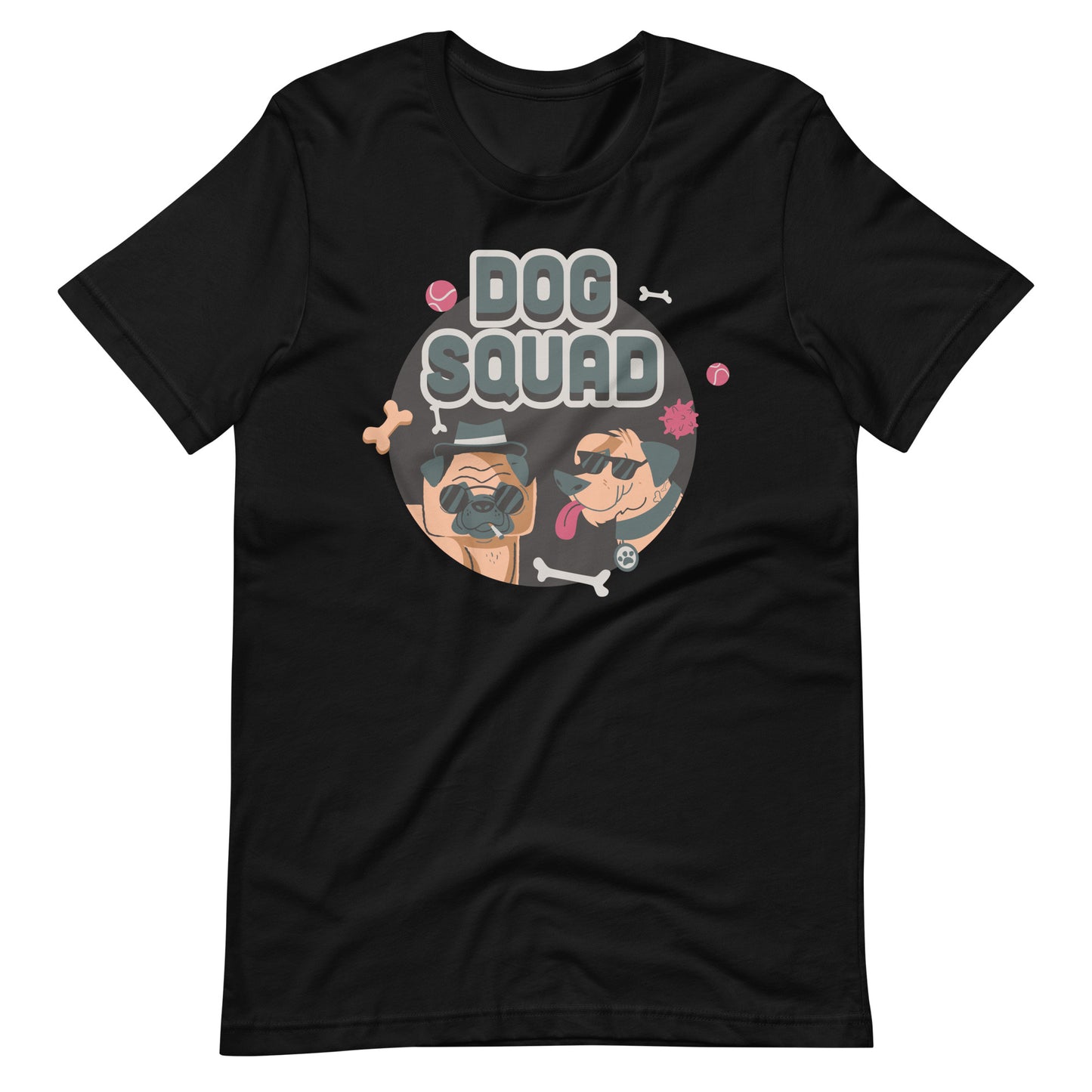 Printagon - Dog Squad - Unisex T-shirt - Black / XS