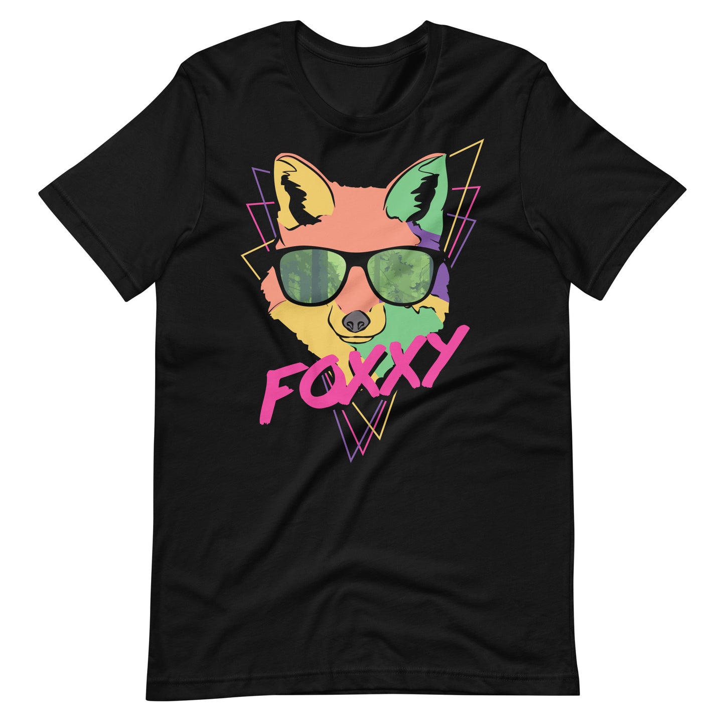 Printagon - Foxxy - Unisex T-shirt - Black / XS