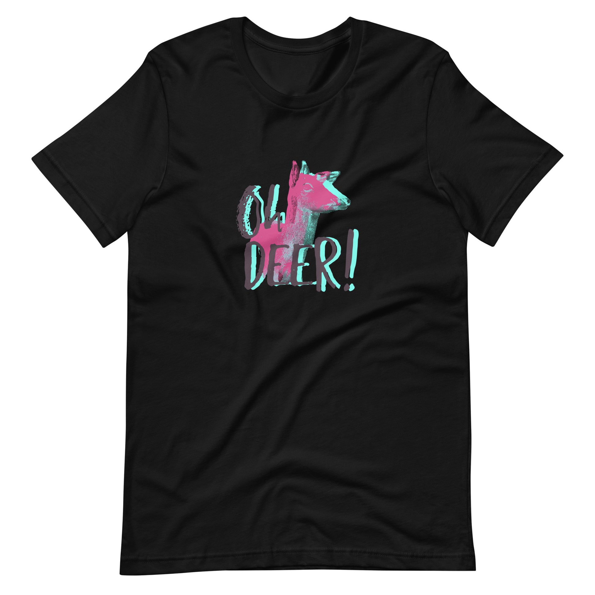 Printagon - Oh Deer - Unisex T-shirt - Black / XS