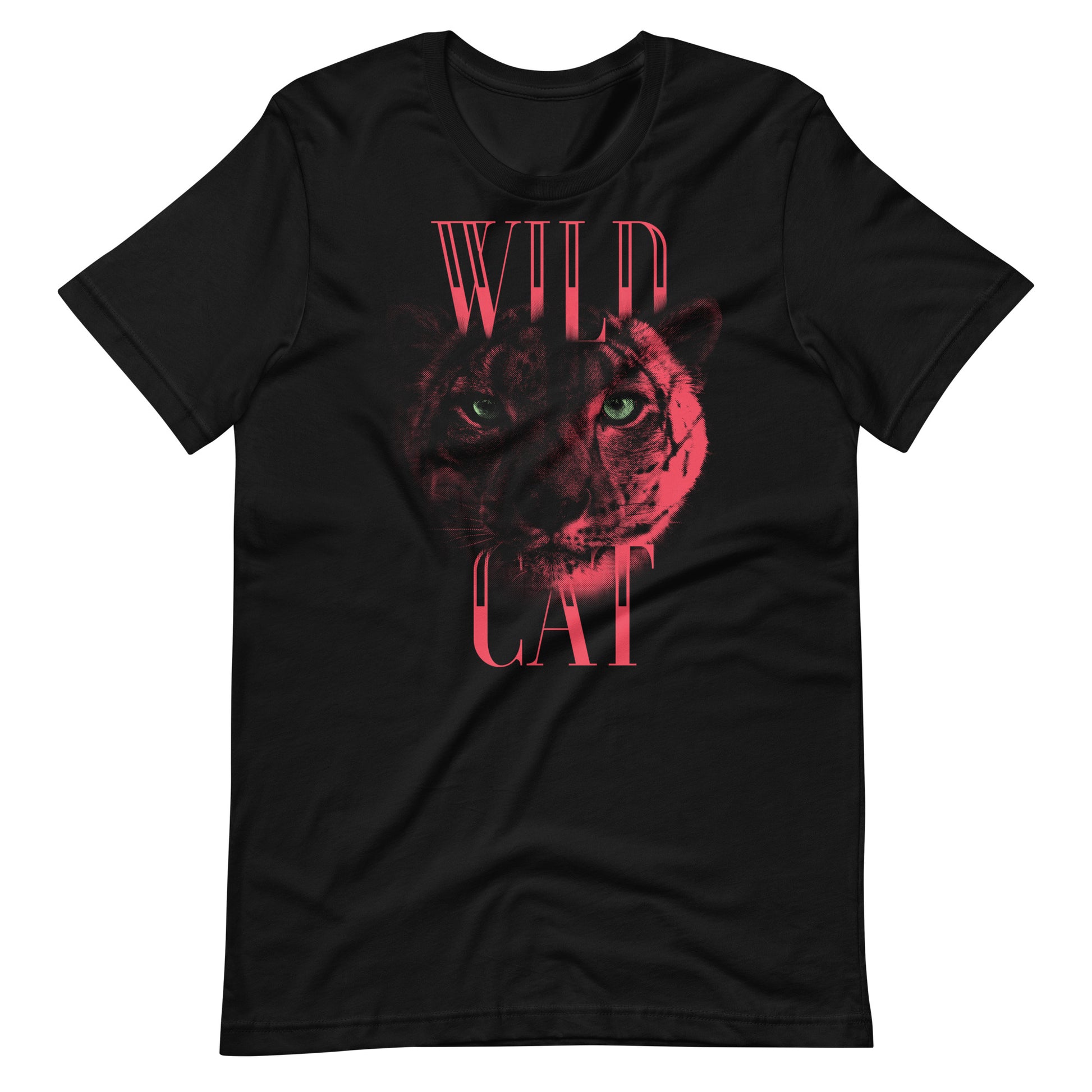 Printagon - Wild Cat - Unisex T-shirt - Black / XS